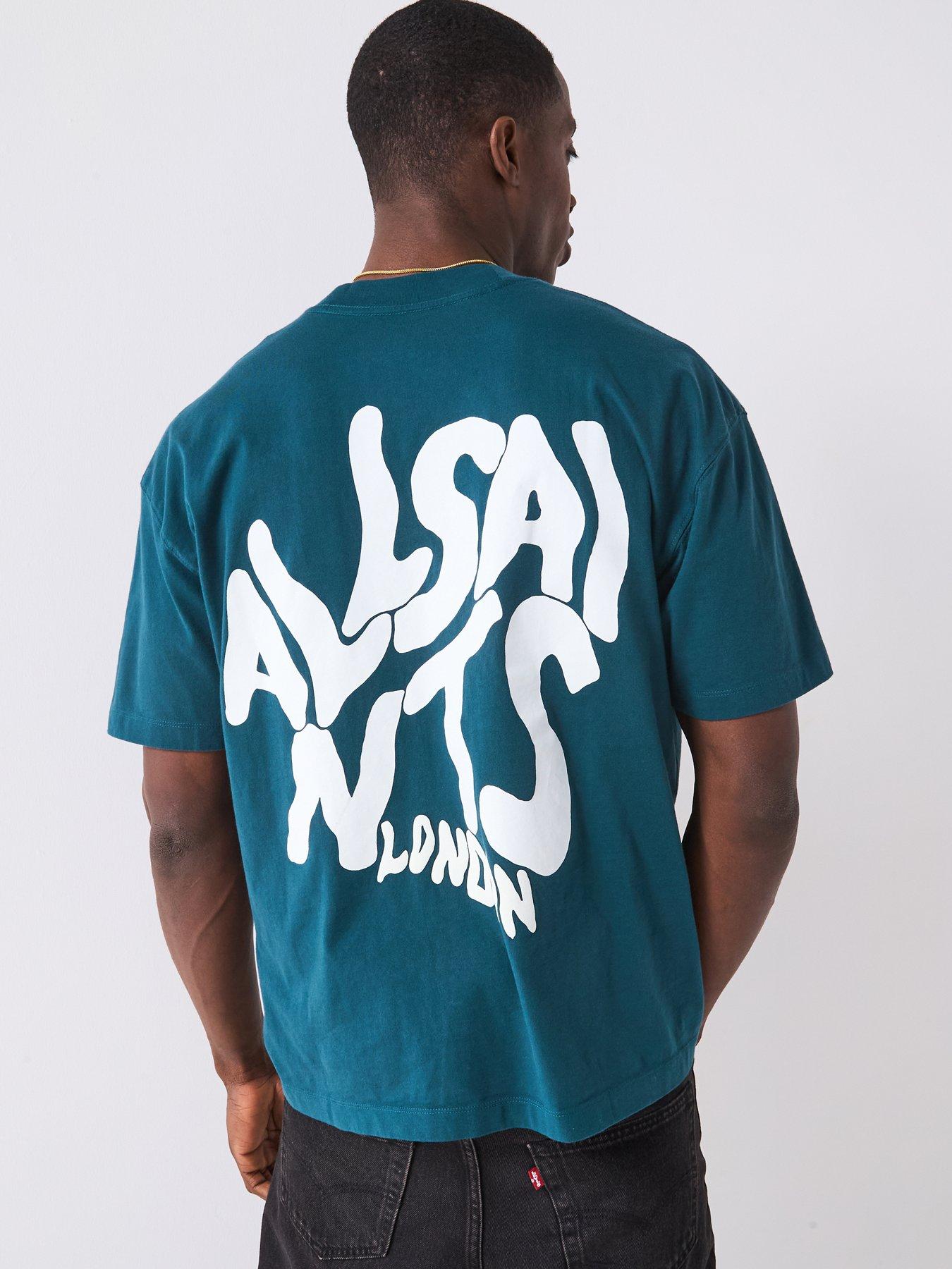 undefined All Saints Orlando Short Sleeve T-Shirt- Blue