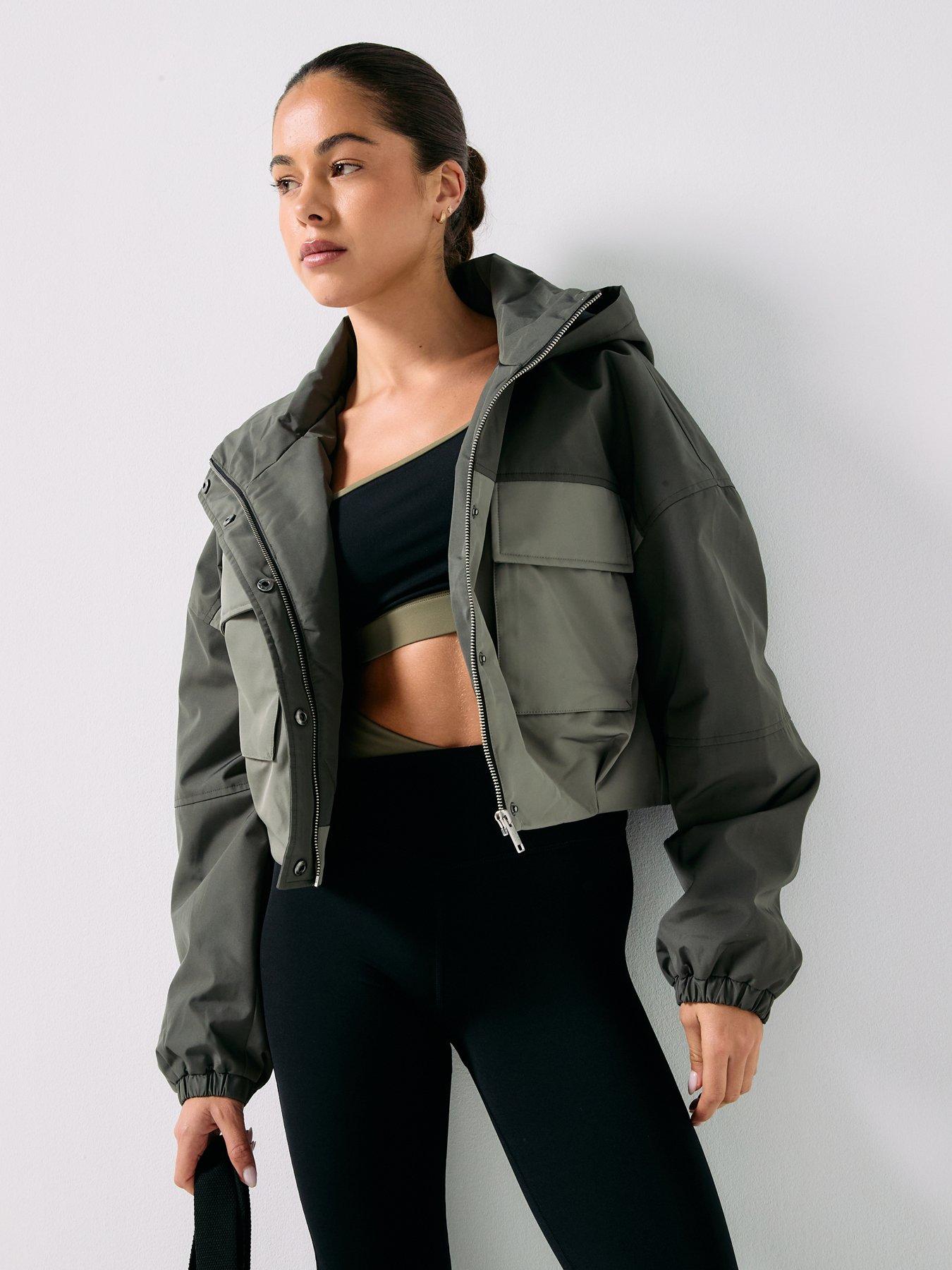 P.E Nation Womens Training Guild Crop Jacket - Grey