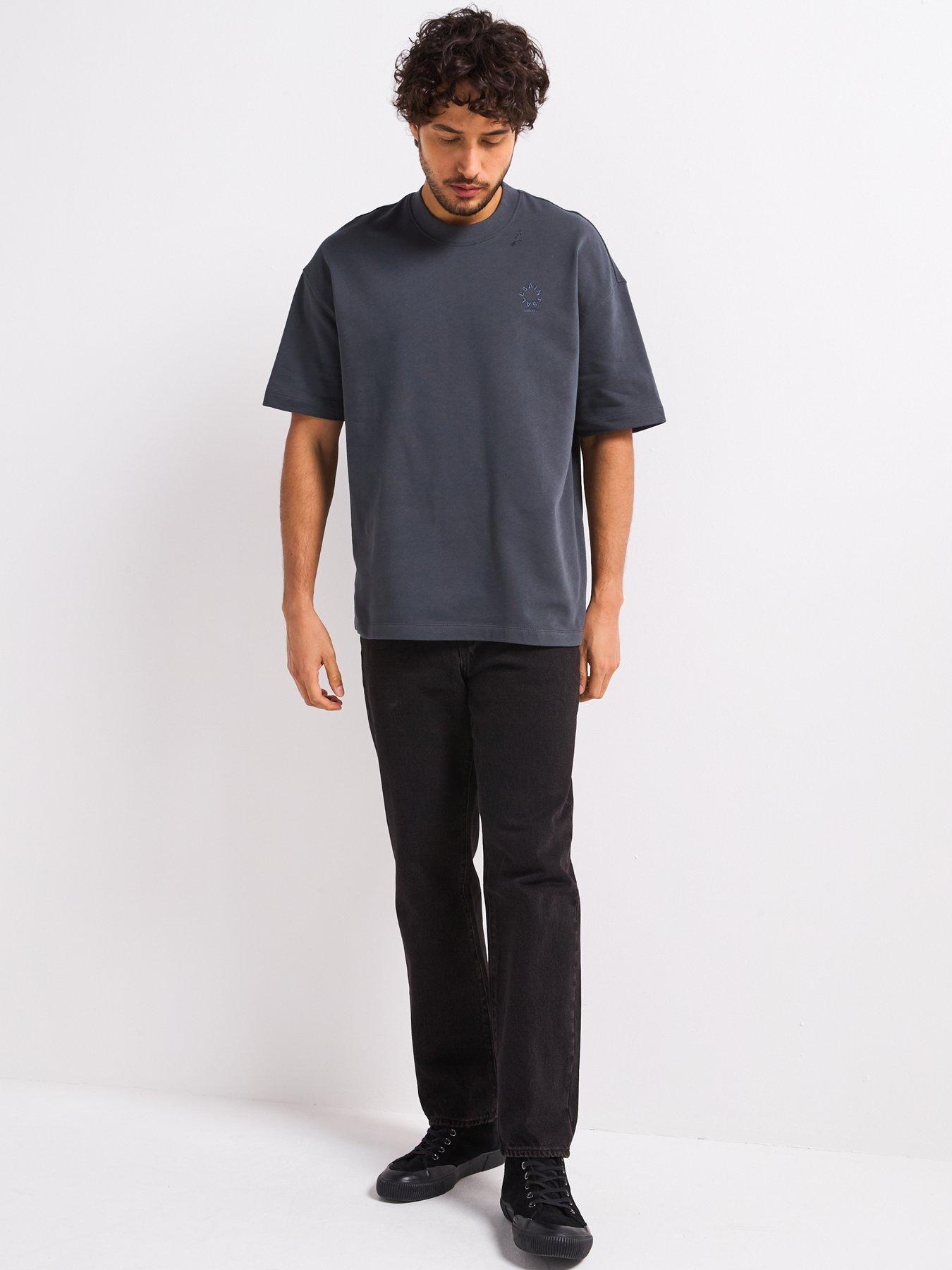 Image 3 of 6 of AllSaints Haven Short Sleeve Crew Neck T-Shirt - Blue Grey