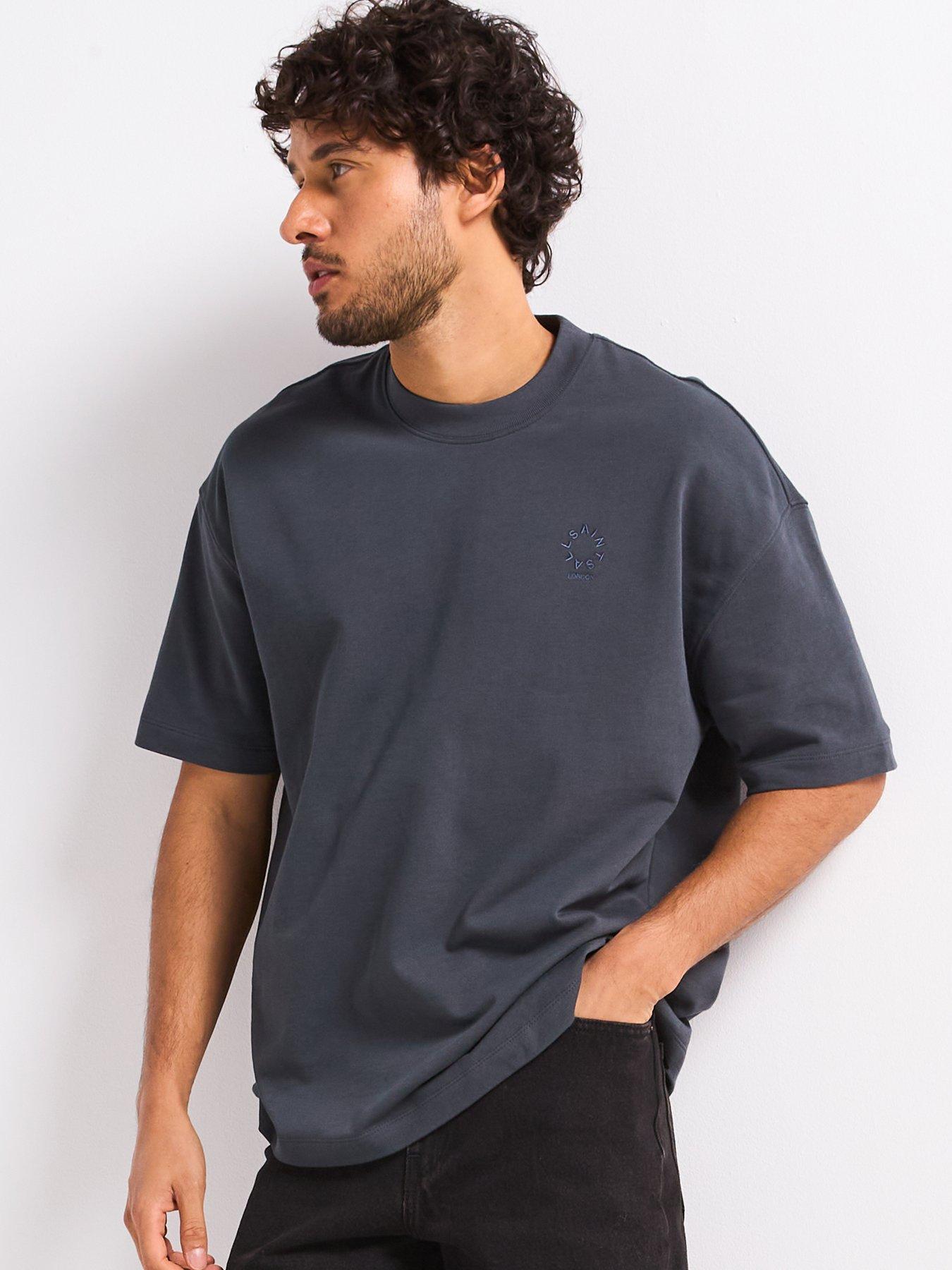 Image 5 of 6 of AllSaints Haven Short Sleeve Crew Neck T-Shirt - Blue Grey