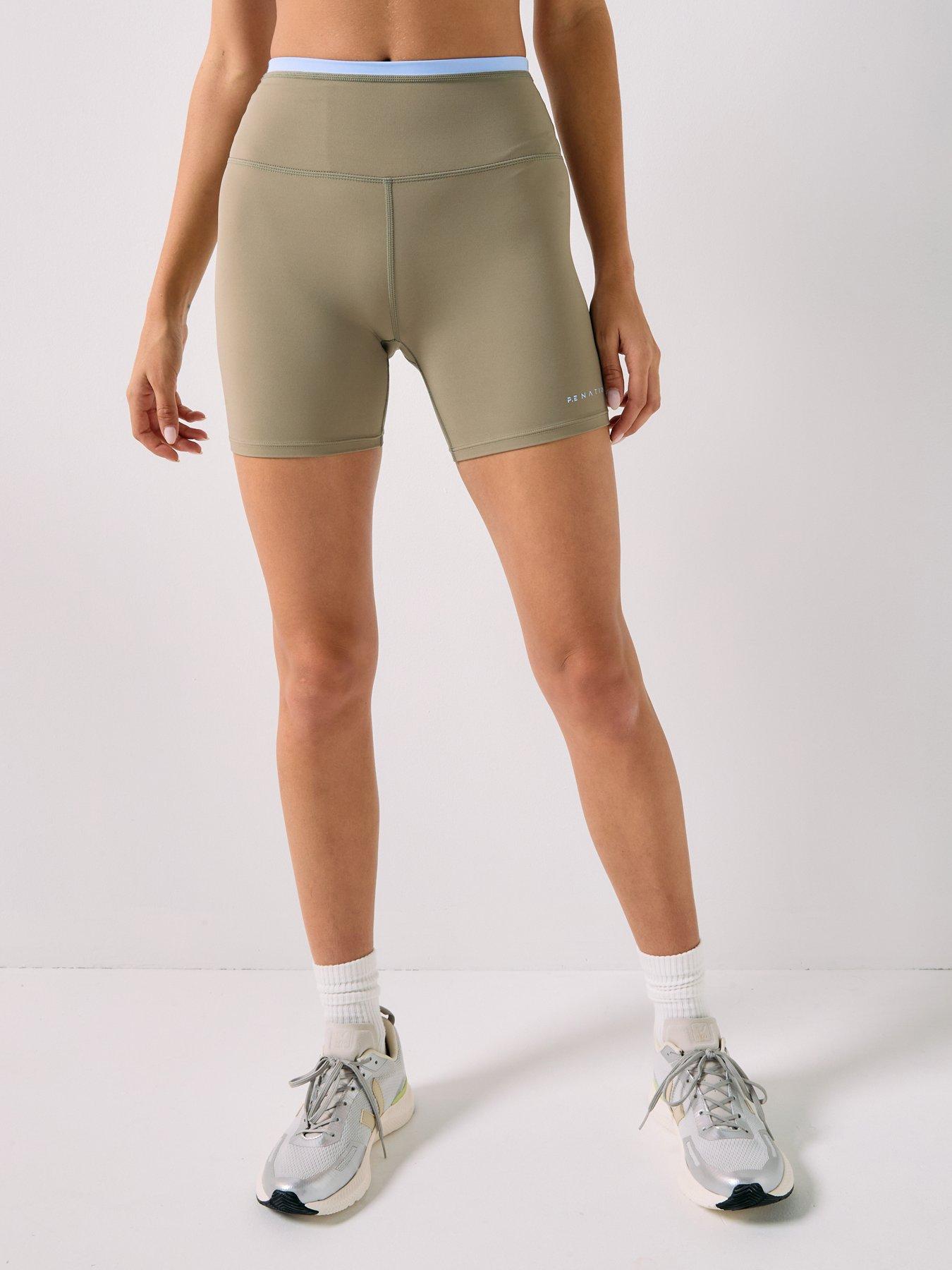P.E Nation Womens Training Stellar 5 Inch Bike Shorts - Beige