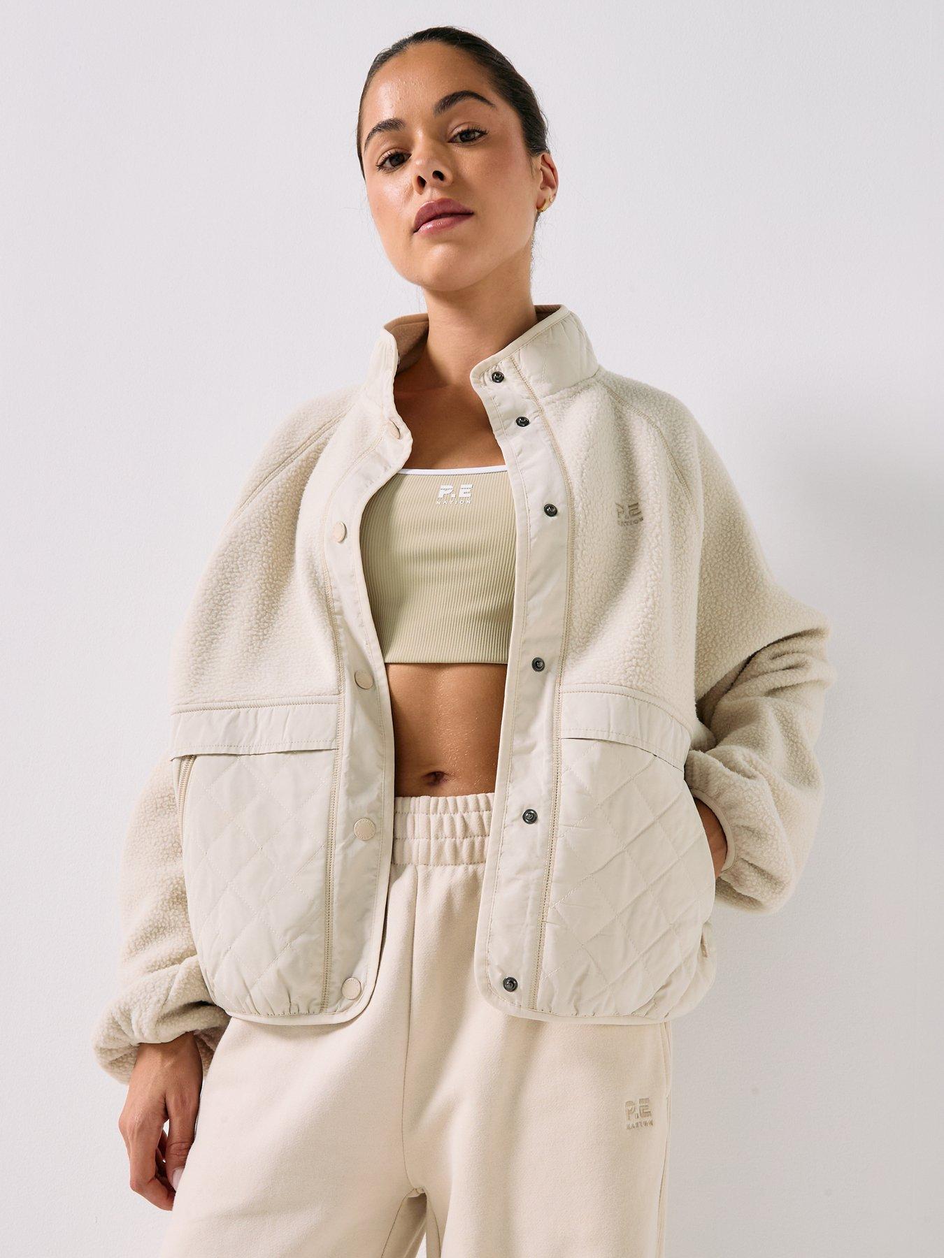 P.E Nation Womens Training Technique Quilt Jacket - Beige