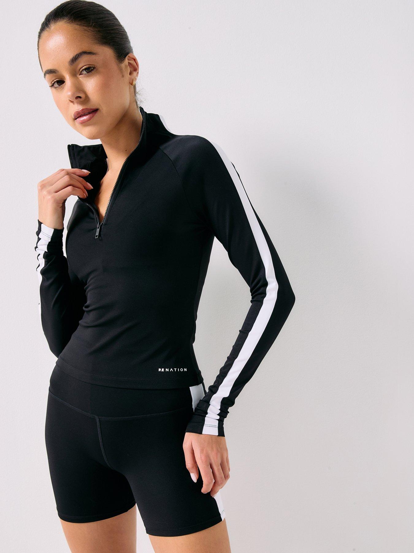 P.E Nation Womens Training Nightfall Quarter Zip  - Black