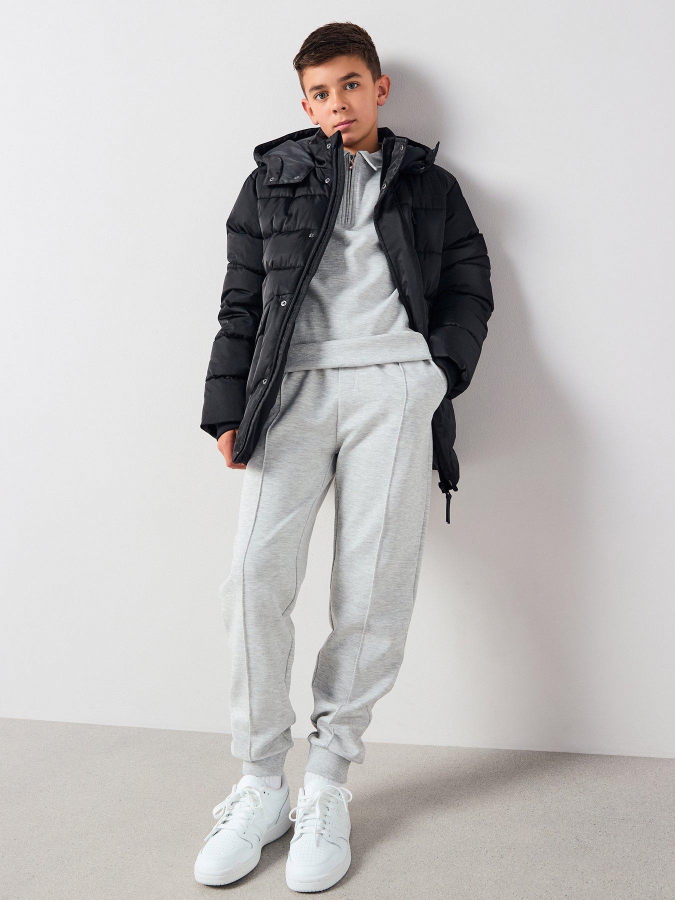 Image 5 of 6 of V by Very Boys Heavy Weight Padded Jacket With Popper Pockets - Black
