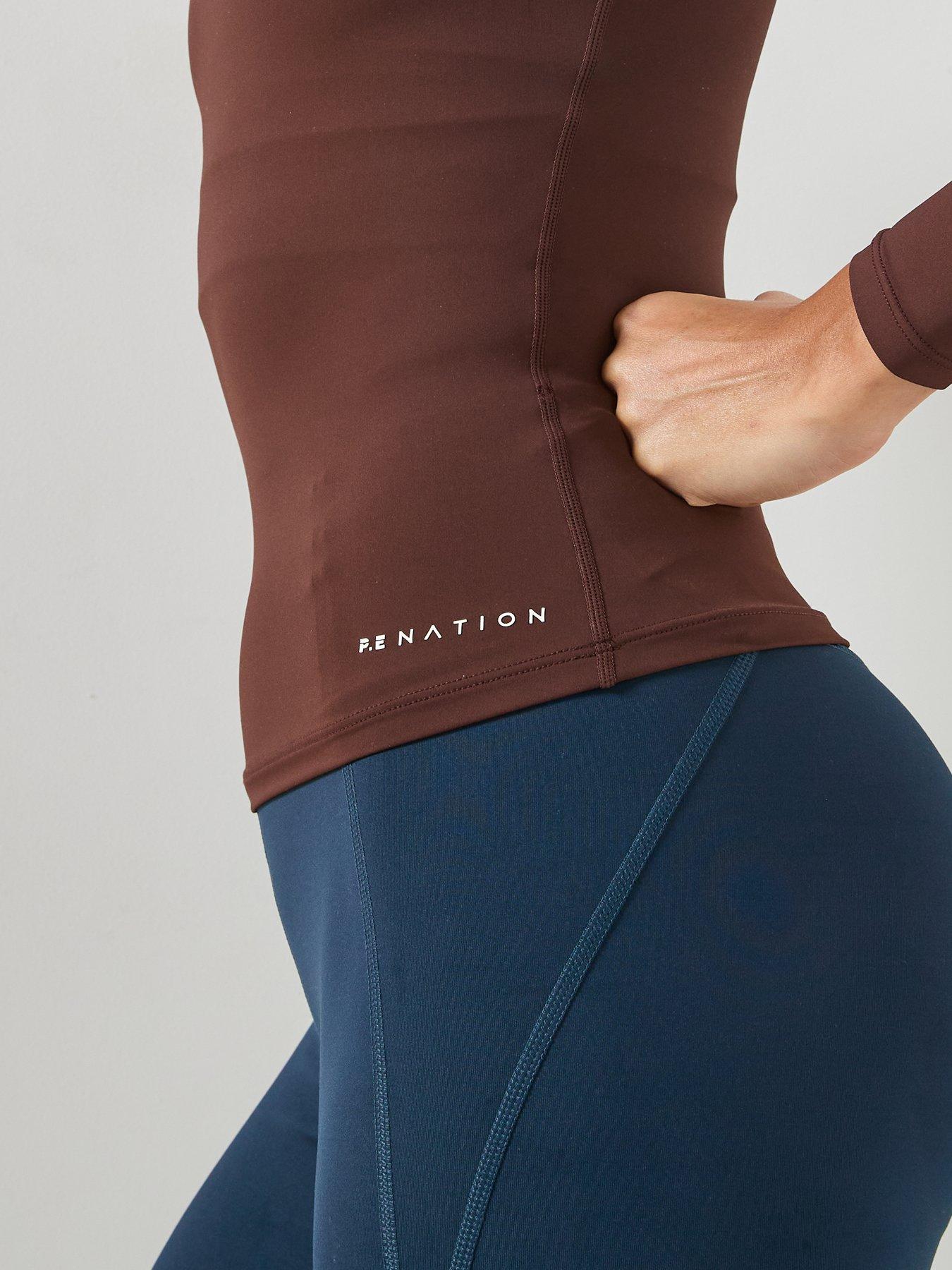 Image 4 of 4 of P.E Nation Womens Training Foundation Long Sleeve Top- Brown