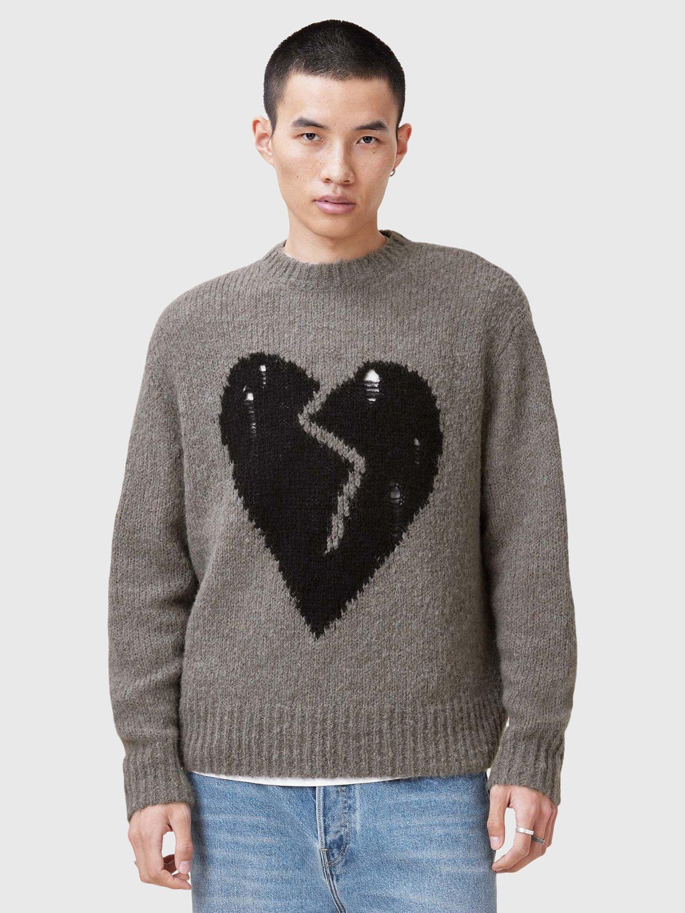 undefined Luvheart Crew Neck Knitted Jumper - Grey