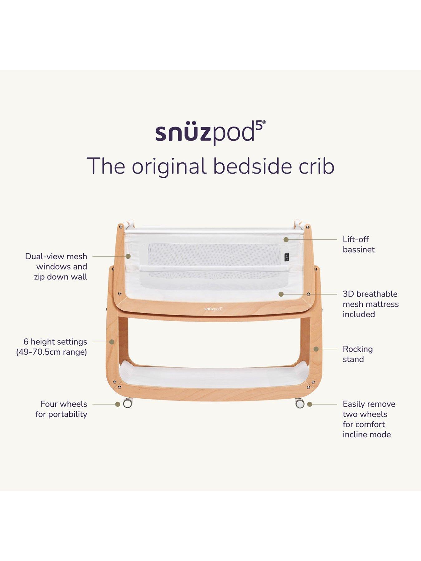 Image 6 of 8 of Snuz SnuzPod 5 Bedside Crib - Pebble