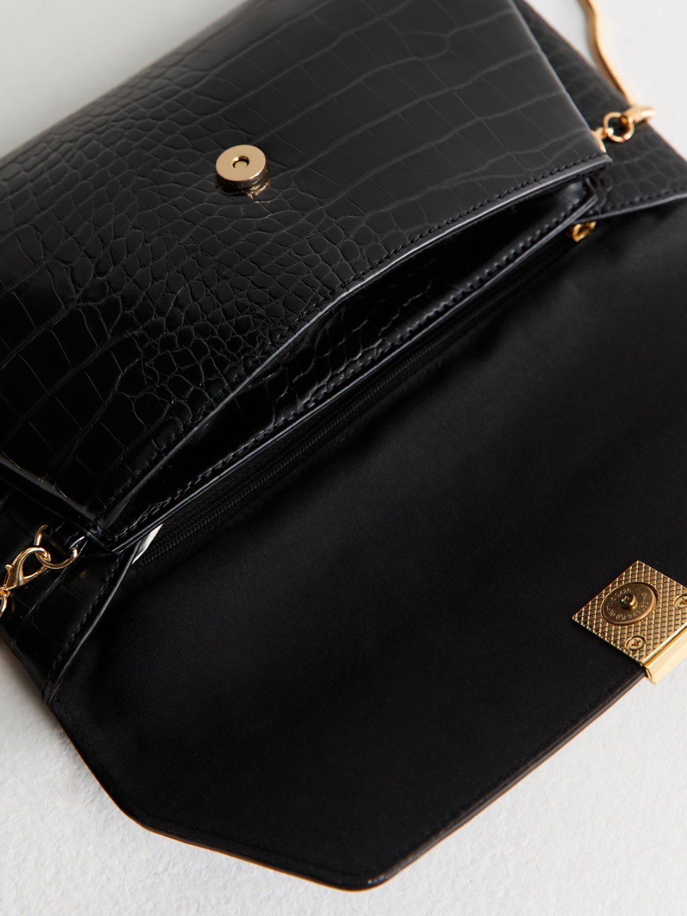 Image 5 of 5 of New Look Black Faux Leather Oversized Clutch Bag