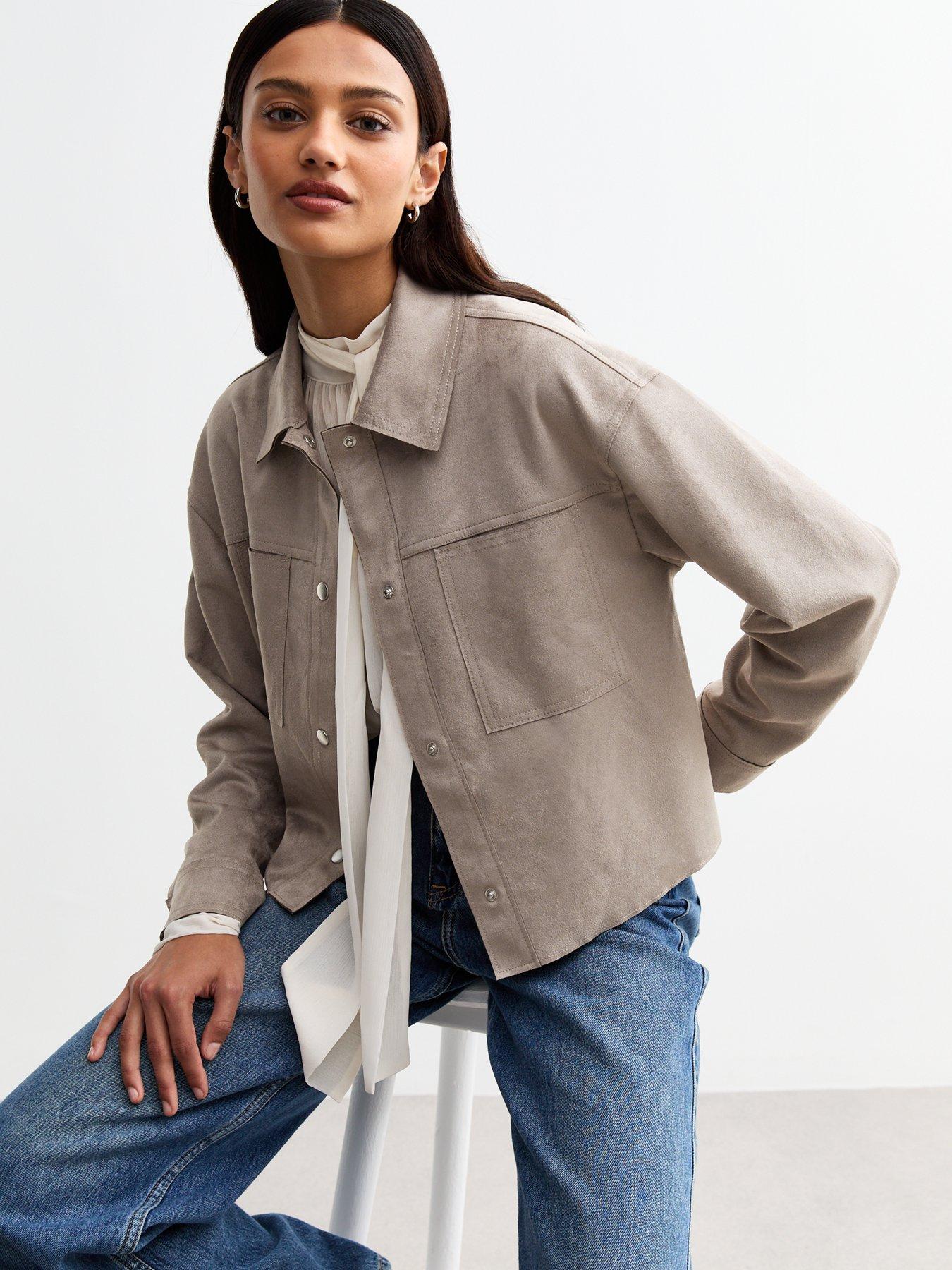 undefined Mink Faux Suede Unlined Jacket