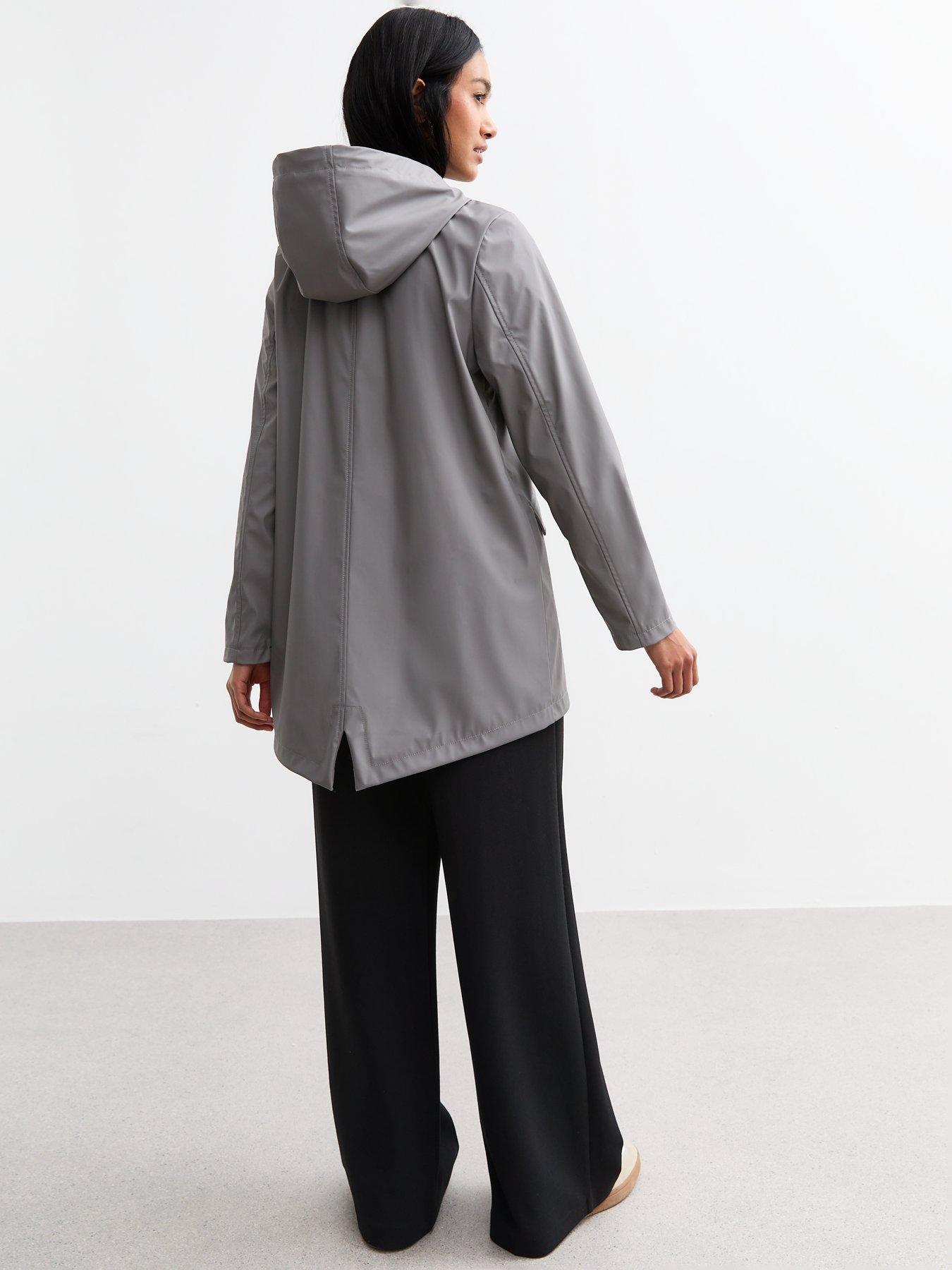 Image 2 of 5 of New Look Grey Unlined Shower Resistant Rain Coat
