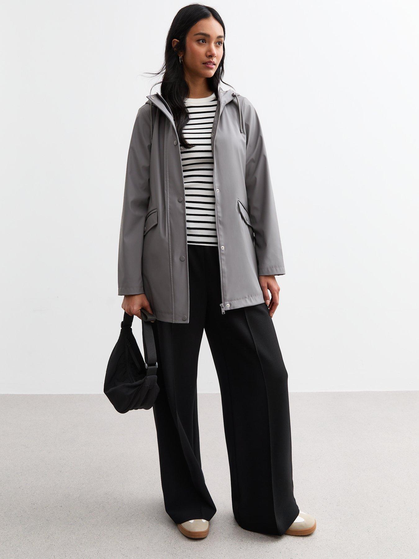 Image 3 of 5 of New Look Grey Unlined Shower Resistant Rain Coat