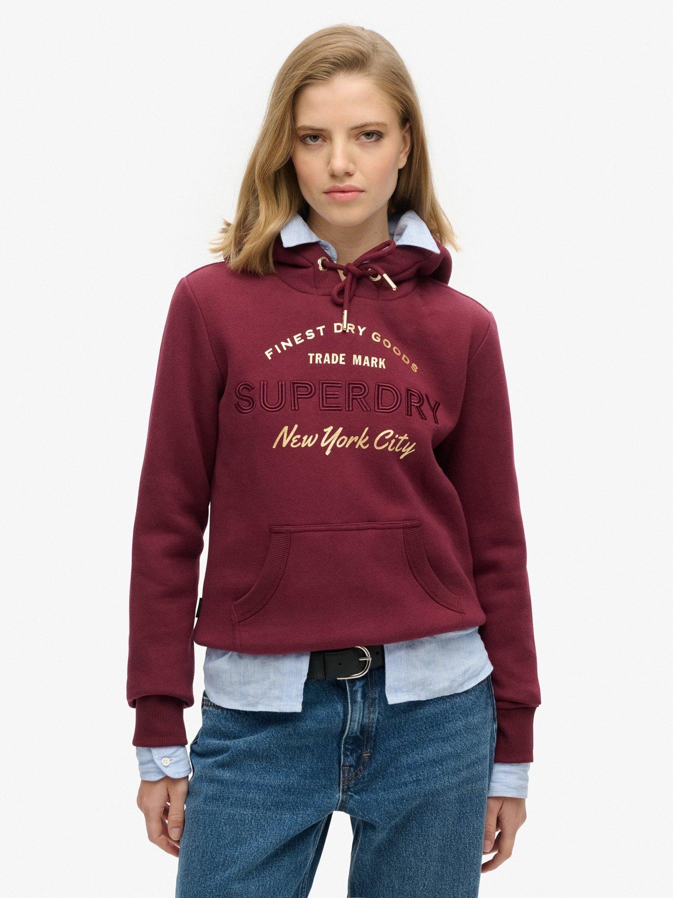 undefined Luxe Metallic Logo Hoodie - Red