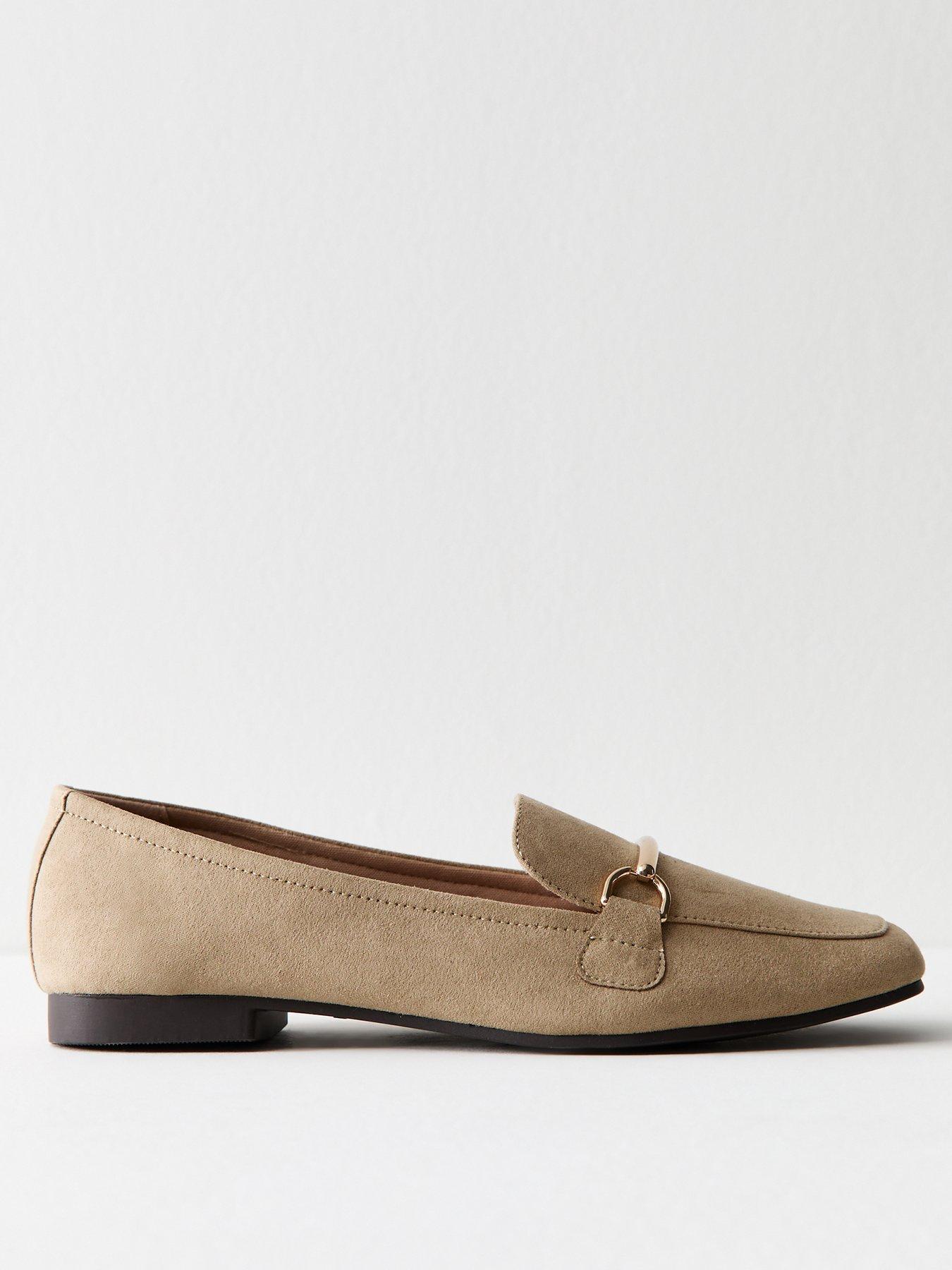 undefined Faux Suede Snaffle Detail Loafers - Camel