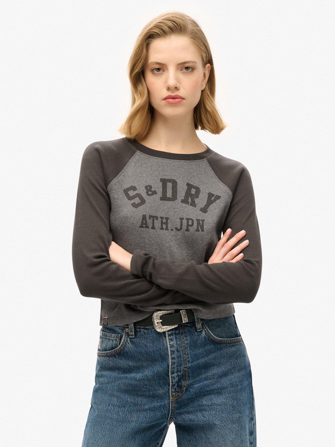 undefined Athletic Essentials Rib Slim Long Sleeve Top- Grey