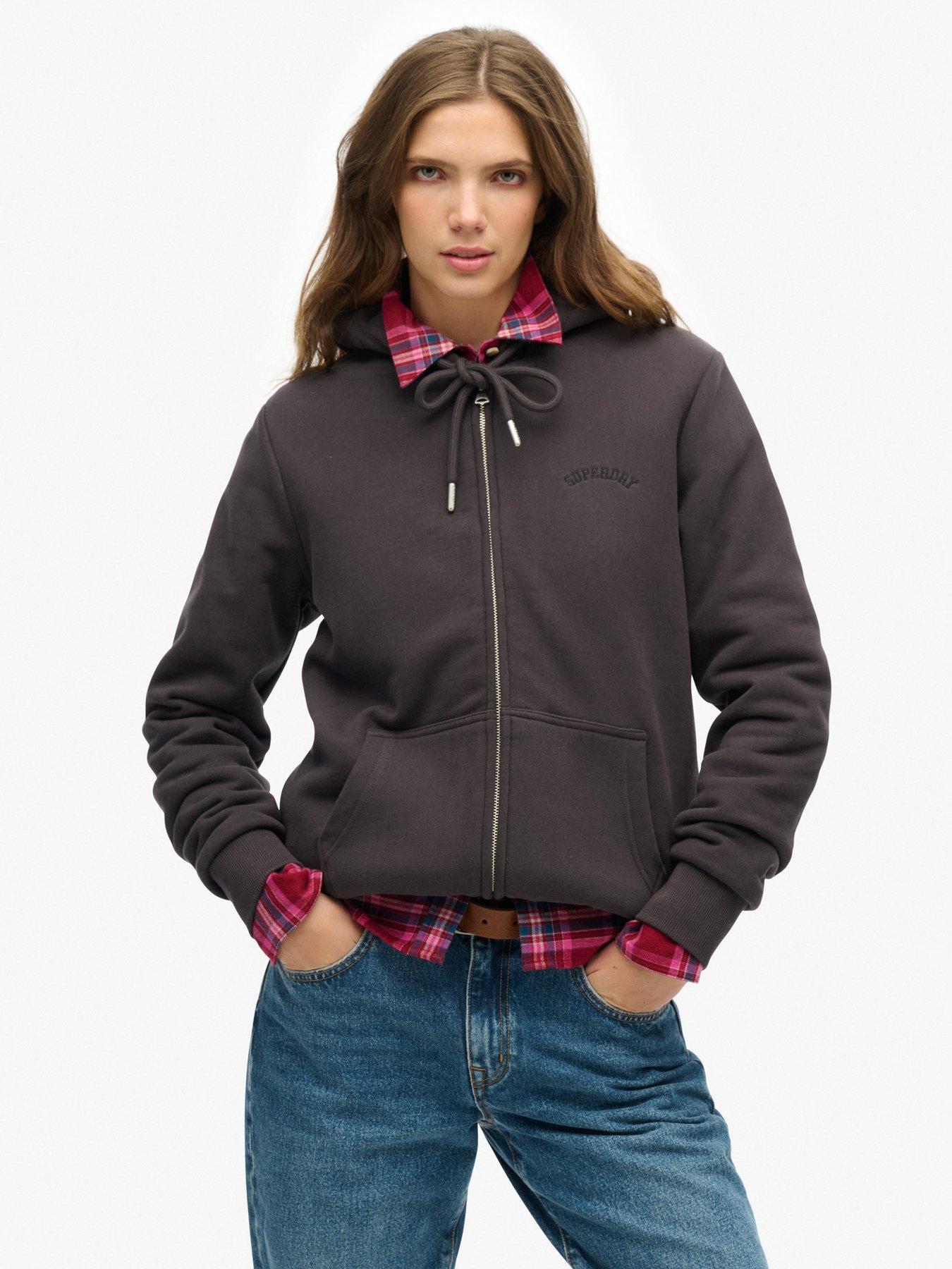 undefined Borg Lined Zip Hoodie- Black