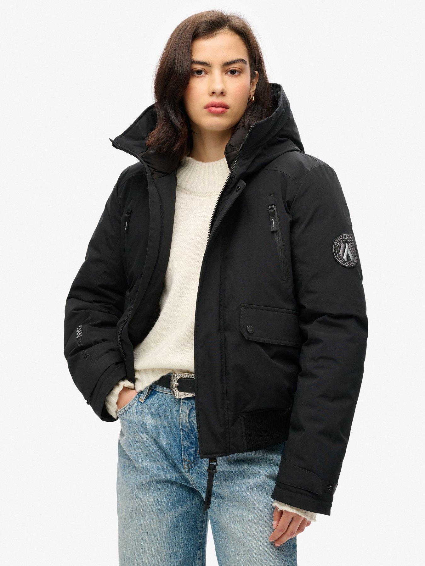 undefined City Padded Bomber Jacket - Black
