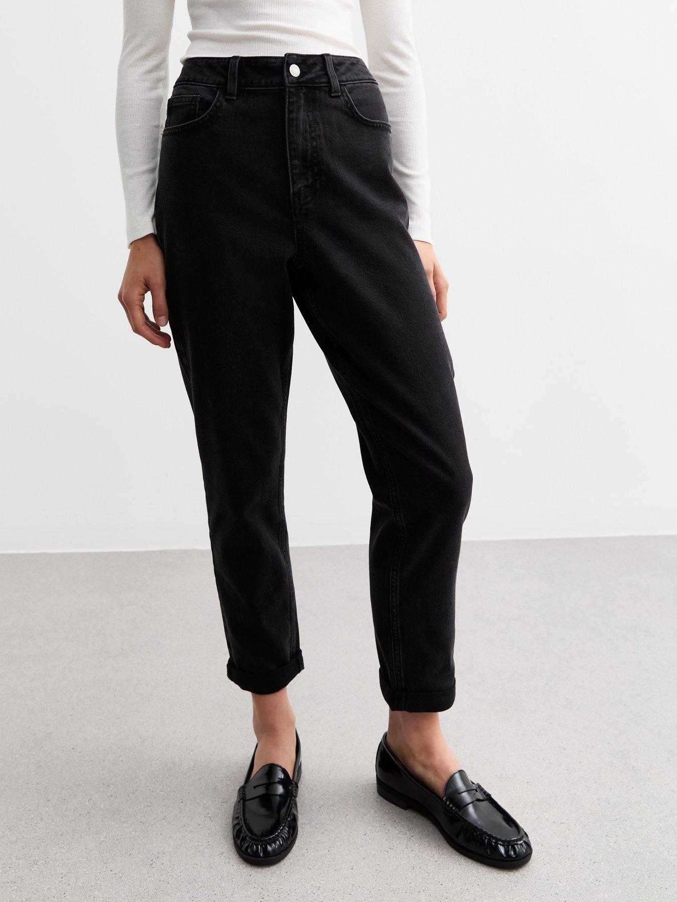undefined Washed Black Mom Ankle Grazer Jeans