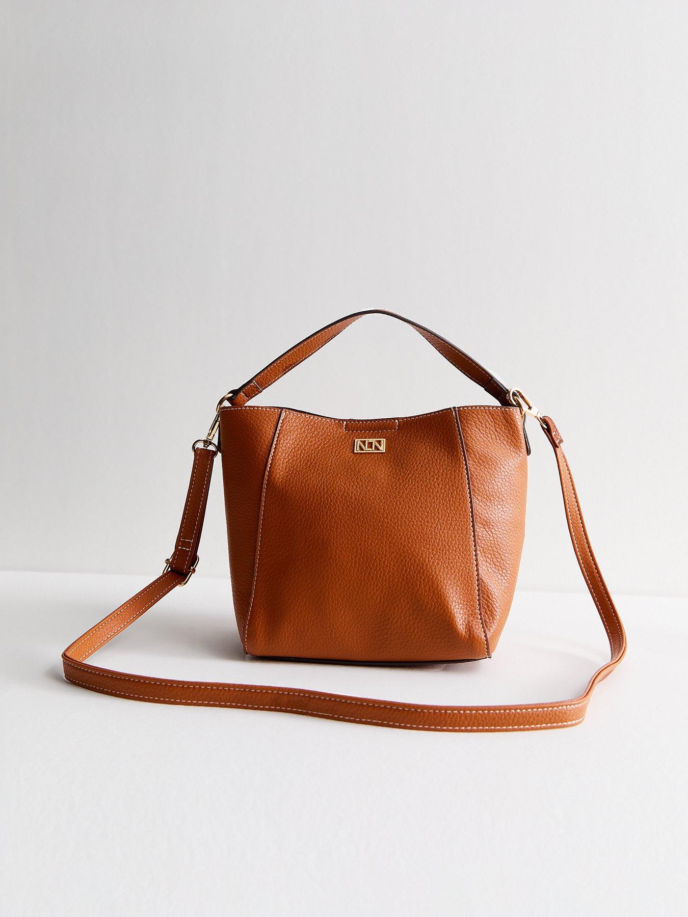 undefined Brown Faux Leather Tote Bag
