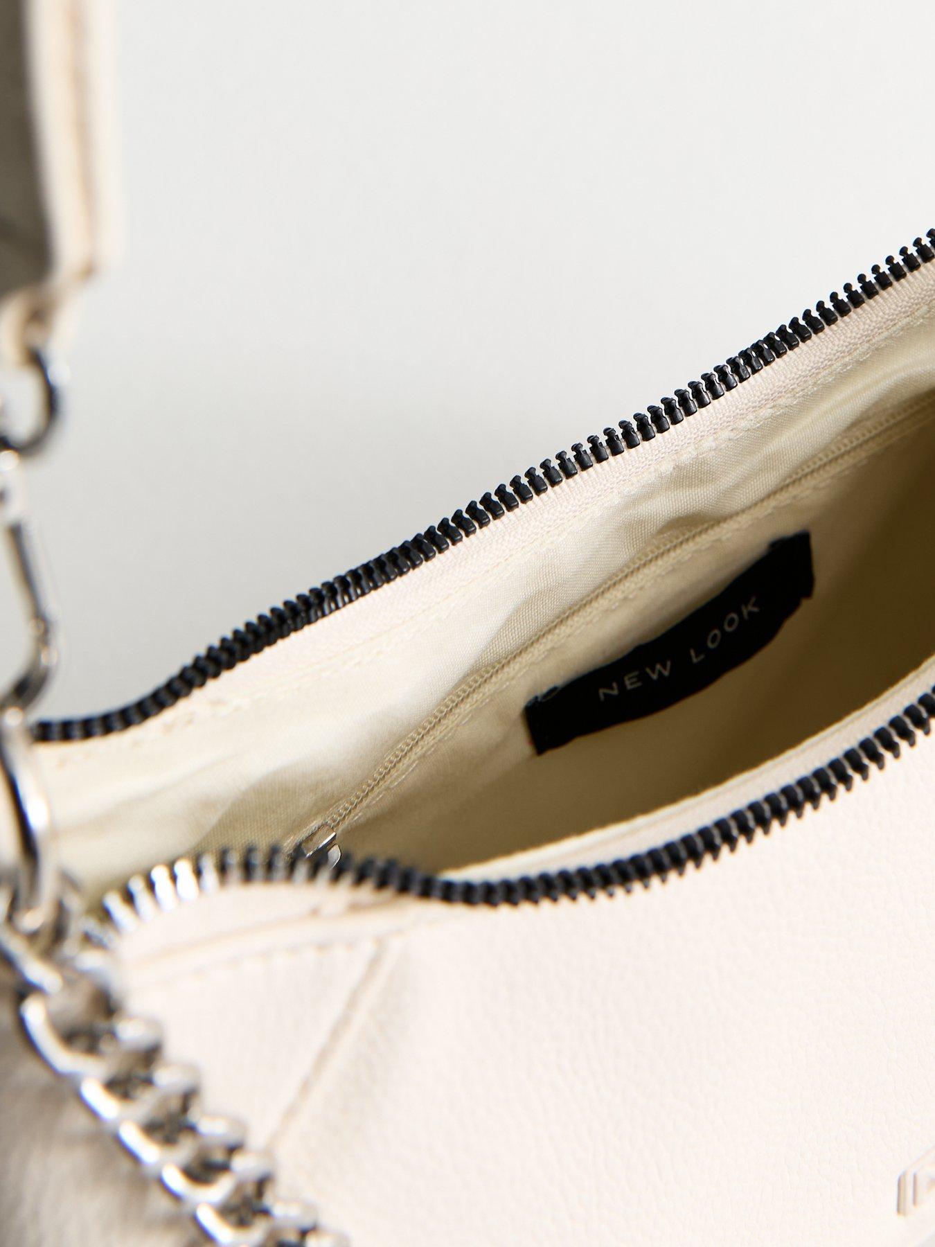 Image 5 of 5 of New Look Cream Faux Leather Duo Scoop Shoulder Bag