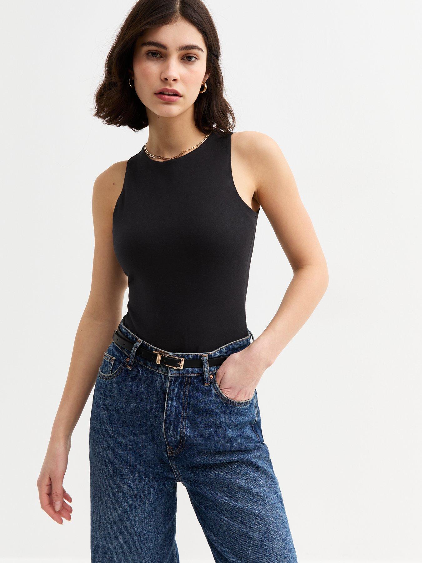 undefined Black High Neck Bodysuit