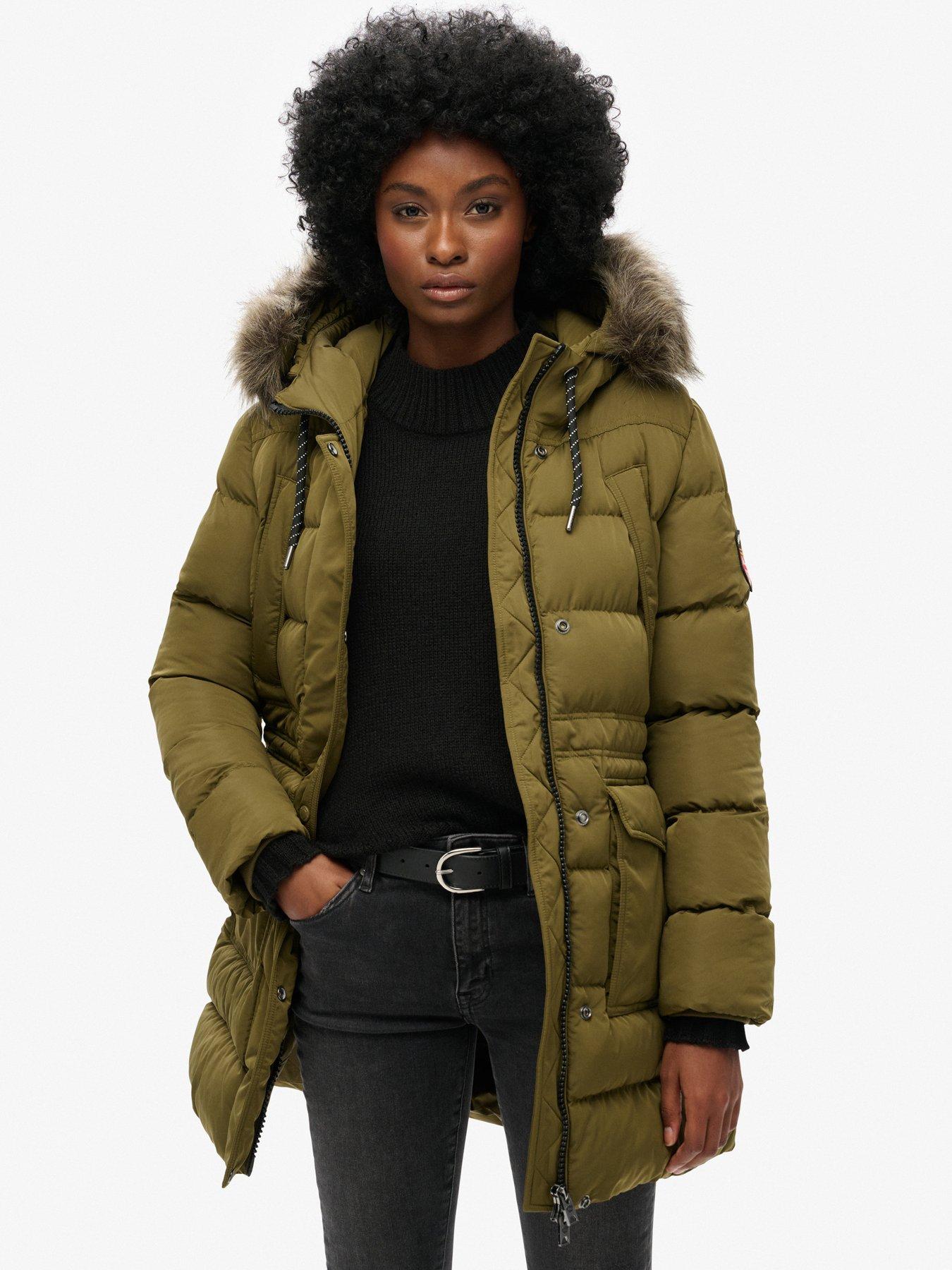 undefined Everest Midi Faux Fur Puffer Coat - Green
