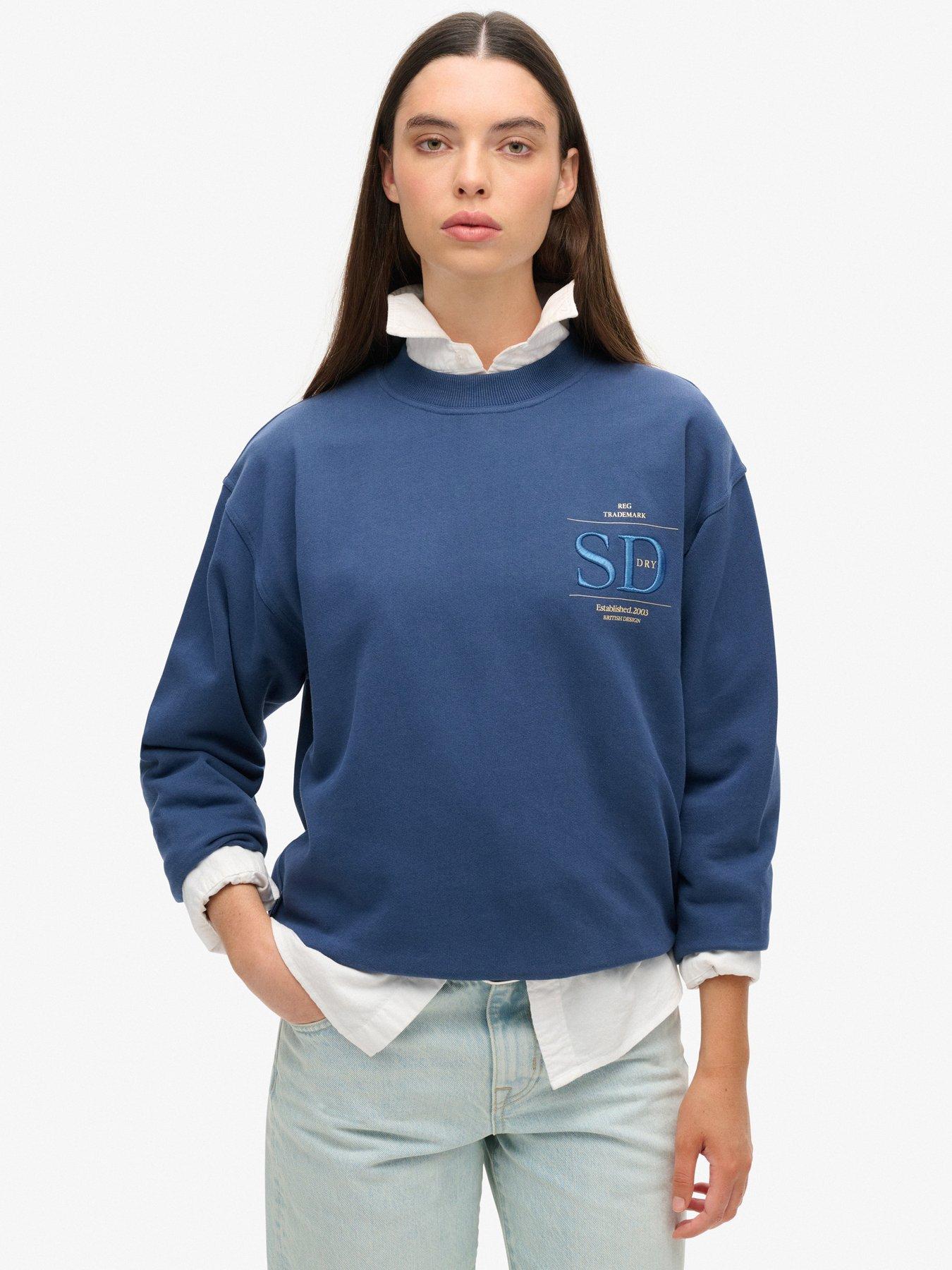 undefined Luxe Metallic Loose Sweatshirt- Blue