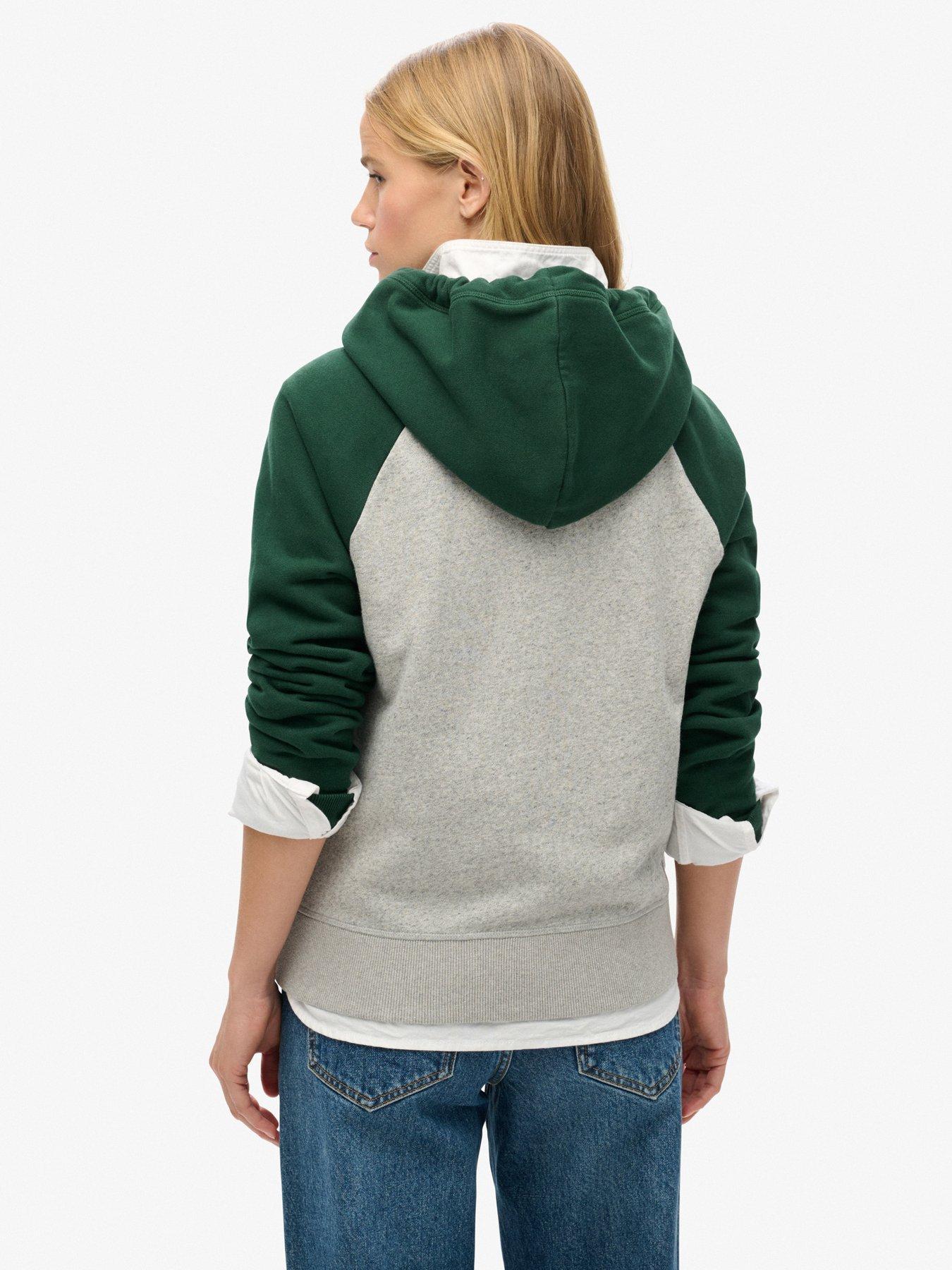 Image 2 of 5 of Superdry Essential Baseball Zip Hoodie- Green