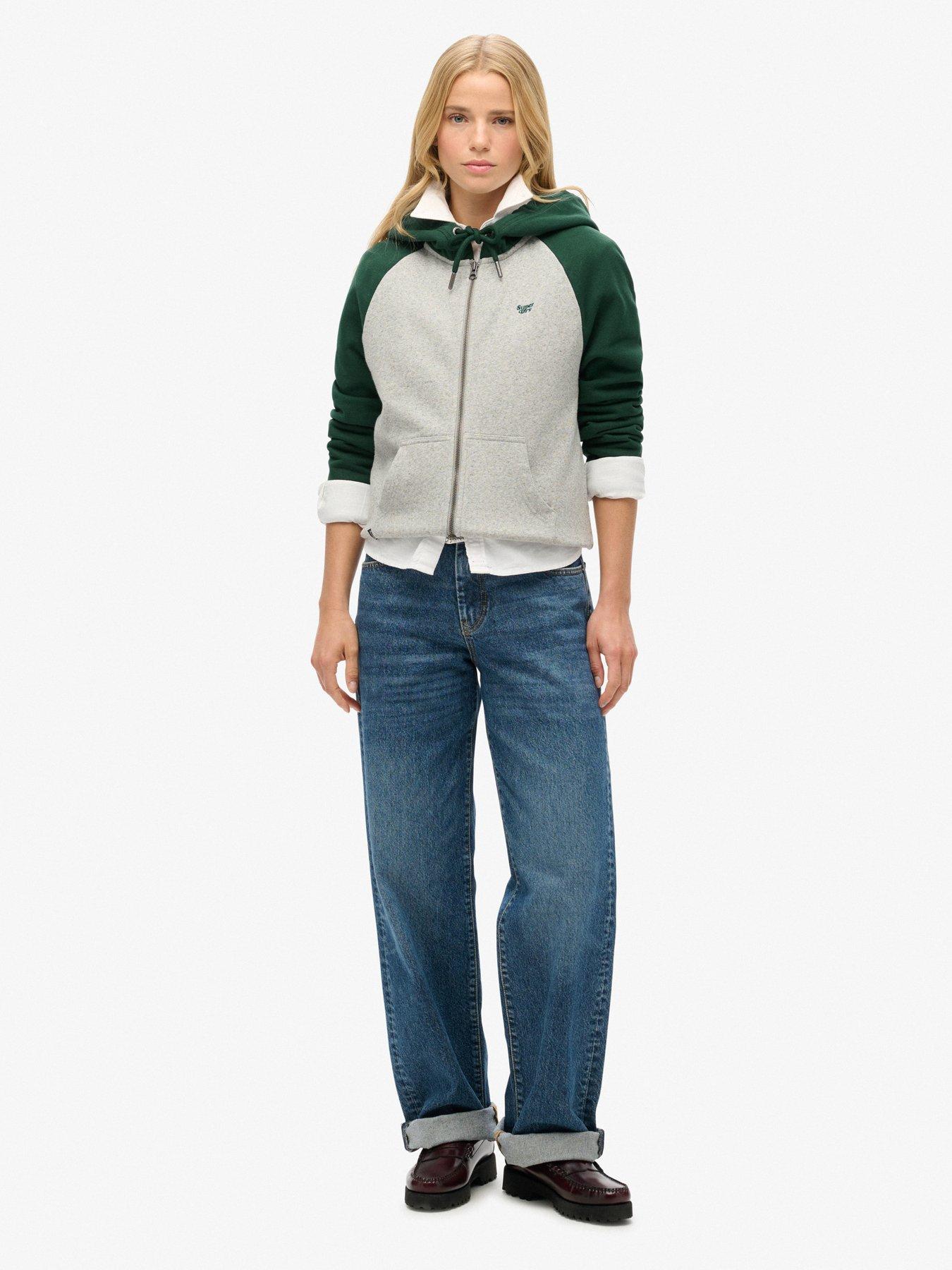 Image 3 of 5 of Superdry Essential Baseball Zip Hoodie- Green