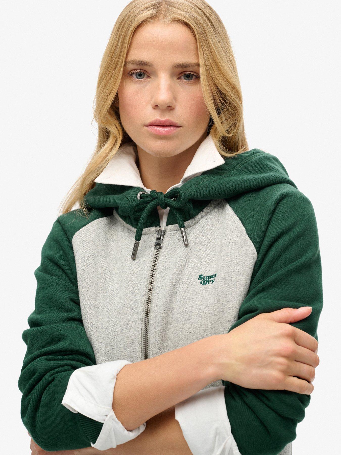 Image 4 of 5 of Superdry Essential Baseball Zip Hoodie- Green