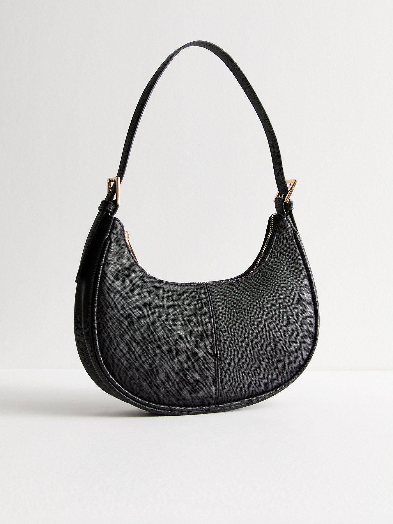undefined Black Faux Leather Shoulder Bag