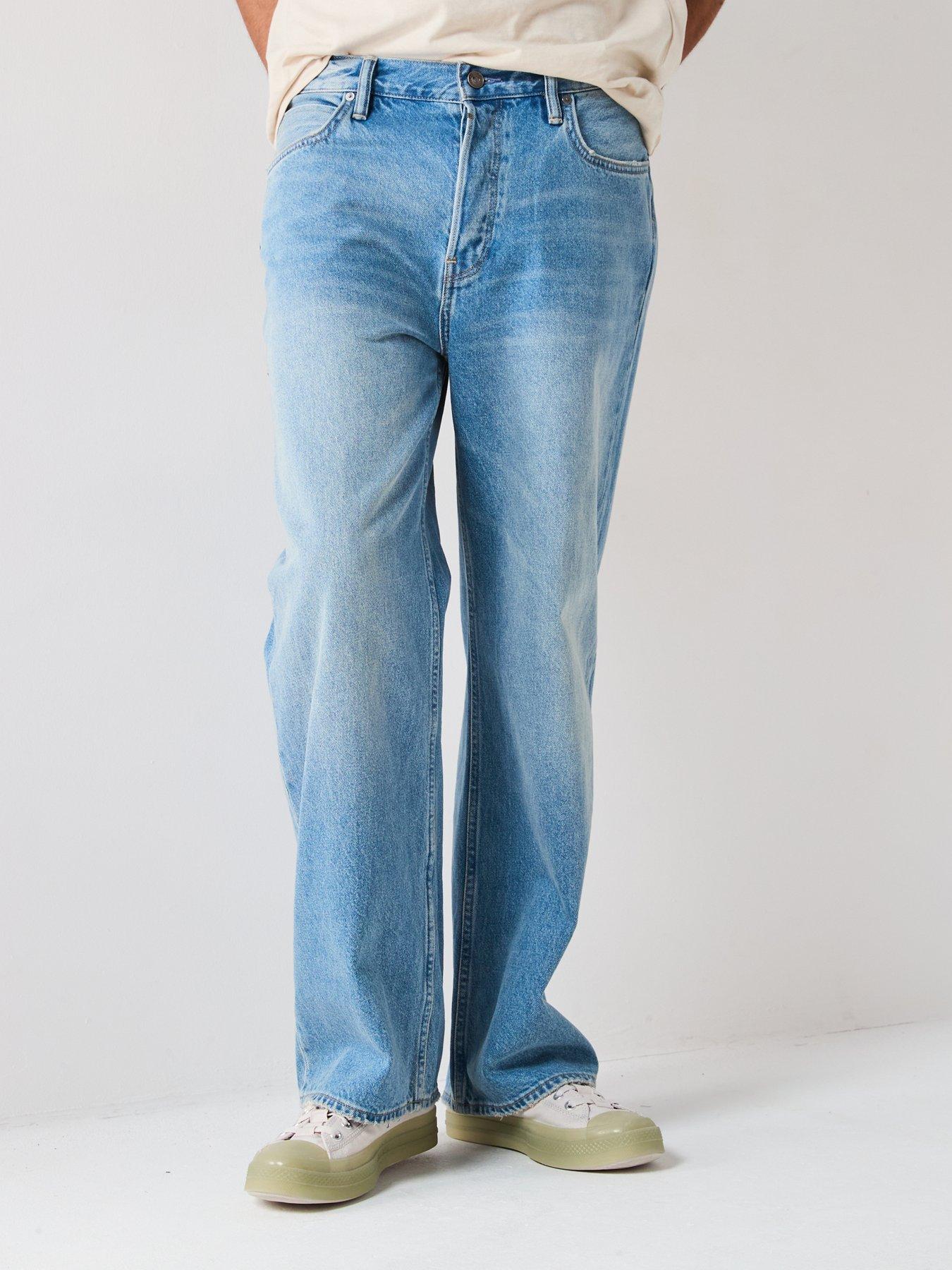 undefined All Saints Lenny Loose Fit Lightwash Jeans - Blue
