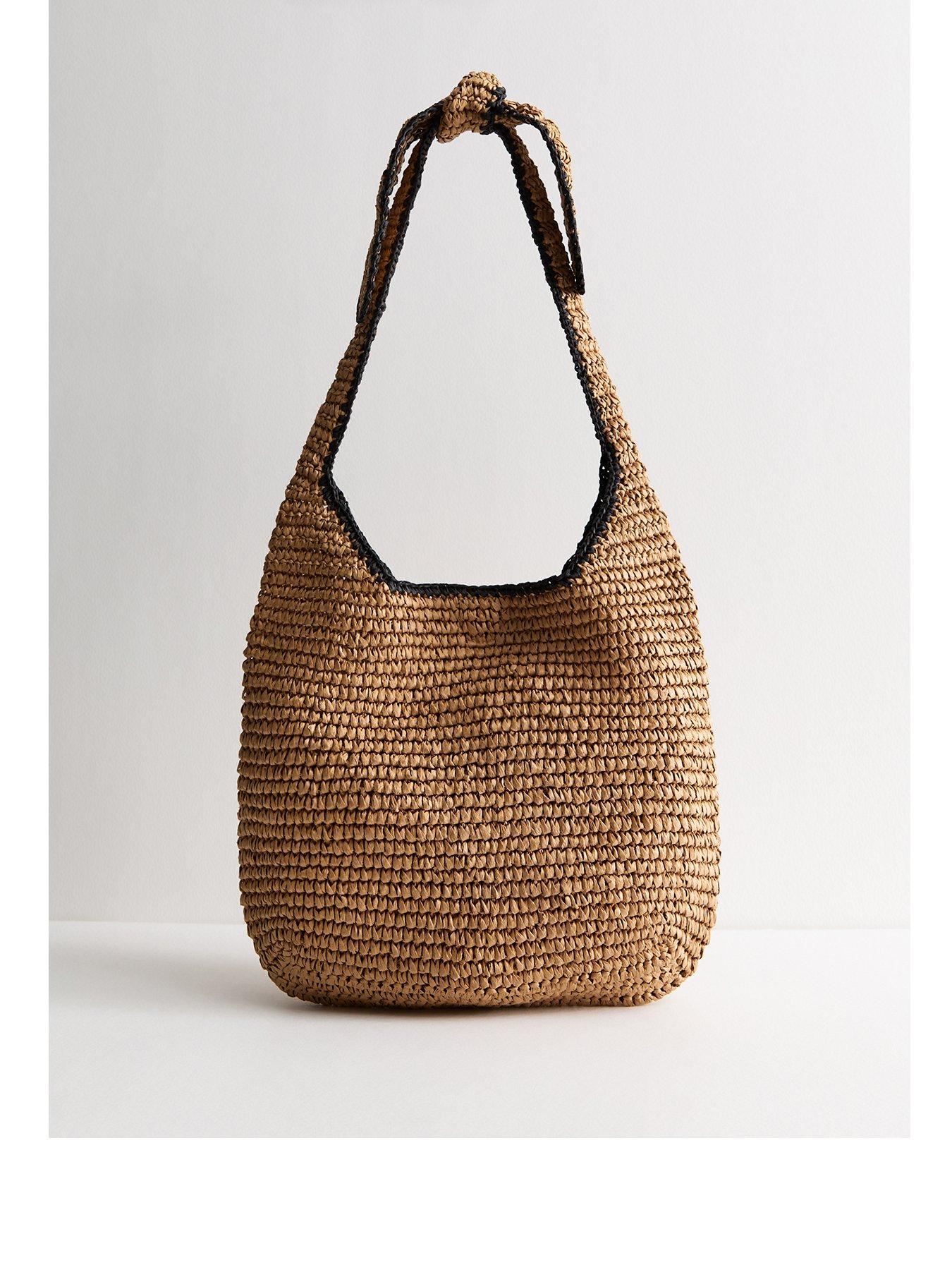 undefined Stone Woven Slouchy Tote Bag