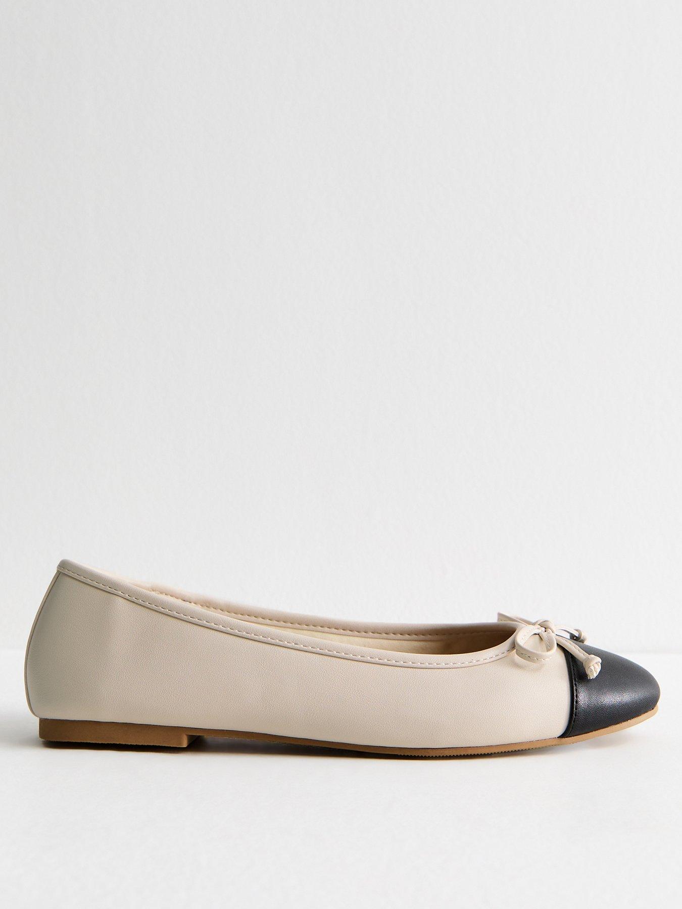New Look White Contrast Toe Cap Ballerina Pumps Very
