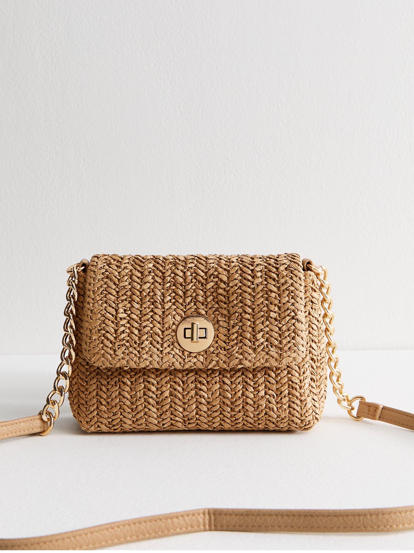 undefined Brown Woven Crossbody Bag