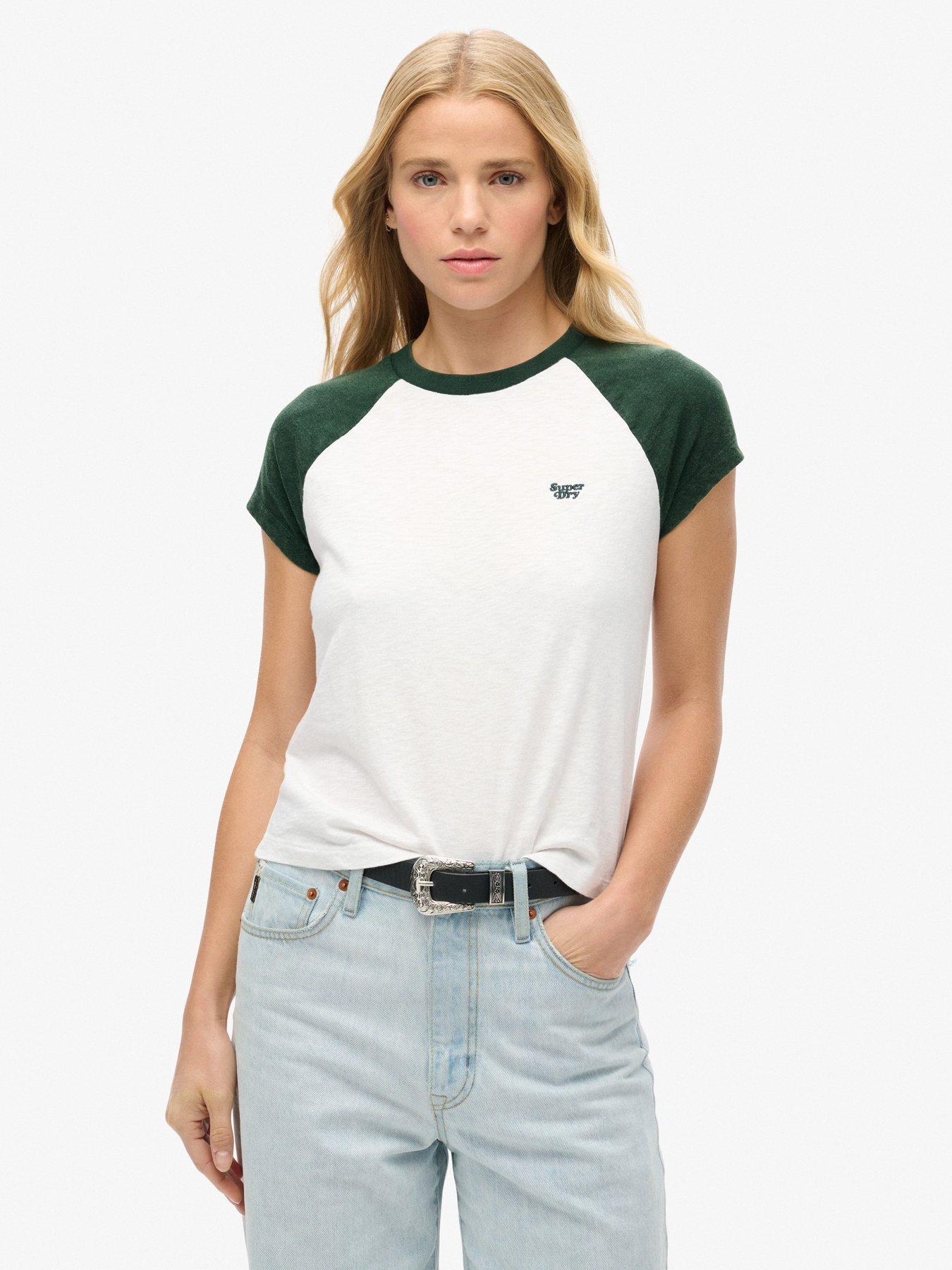 undefined Cotton Essential Logo Raglan T-Shirt - Green