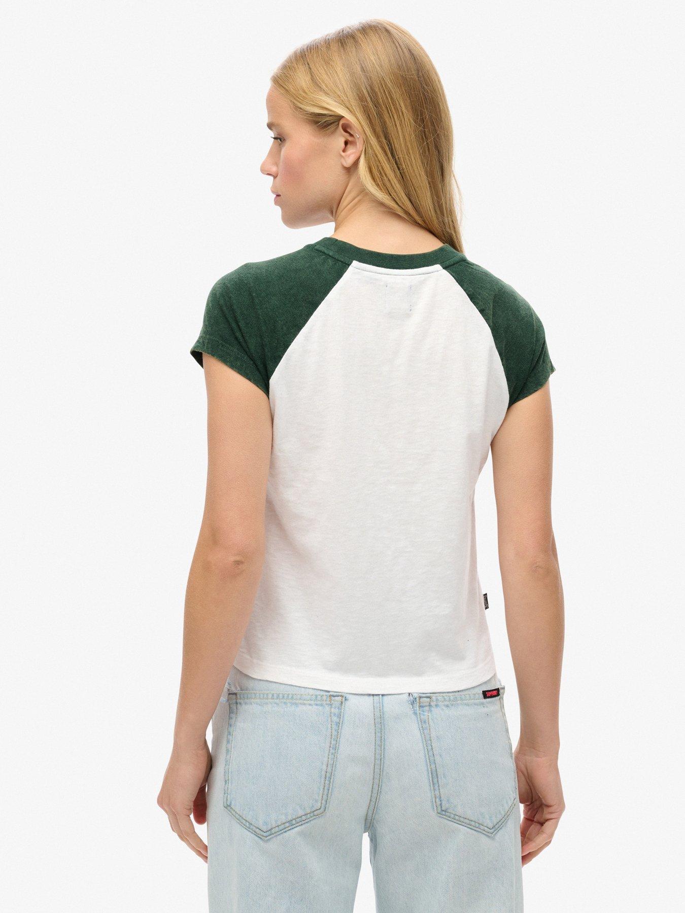 Superdry Organic Cotton Essential Logo Raglan T-shirt- Green | Very