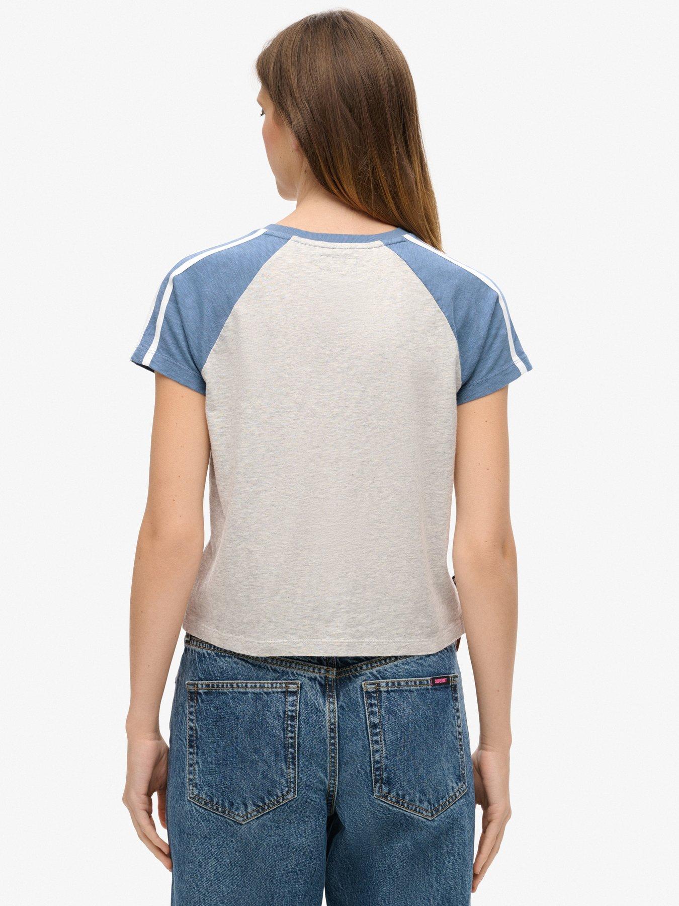 Image 2 of 5 of Superdry Essential Logo Slub Retro T-shirt- Blue