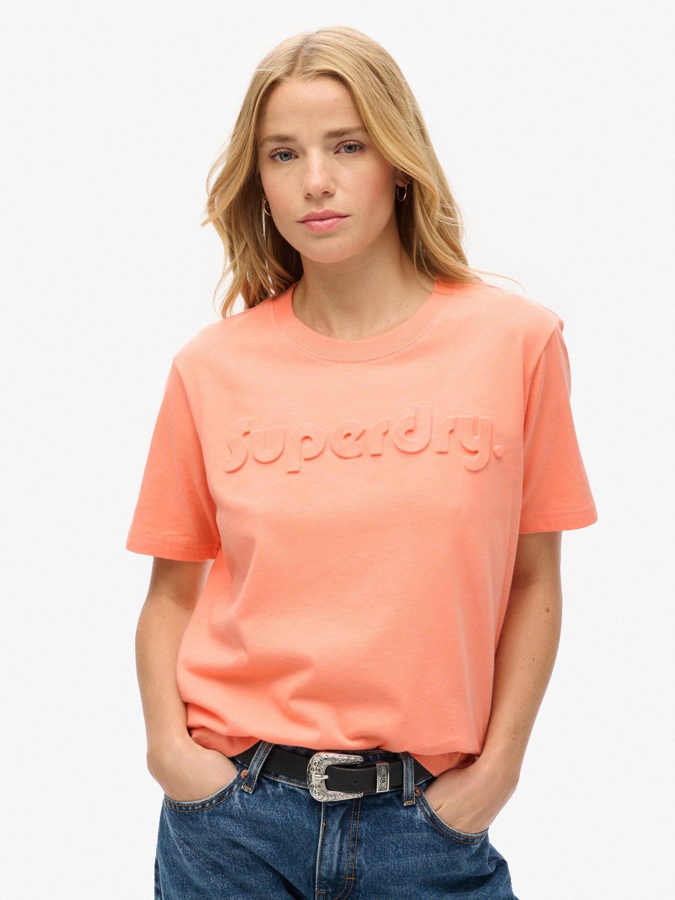 undefined Embossed Logo Relaxed T-Shirt - Pink
