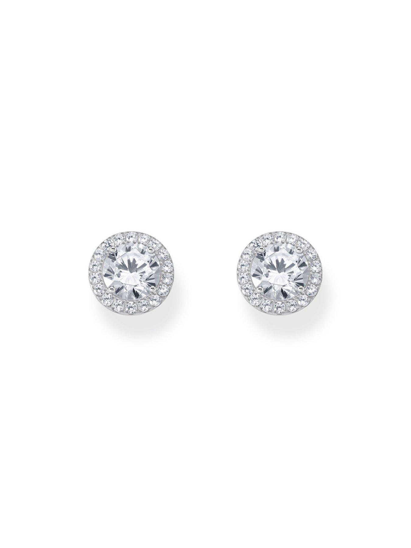 Image 3 of 3 of Thomas Sabo Silver halo ear studs with white zirconia in brilliant cut