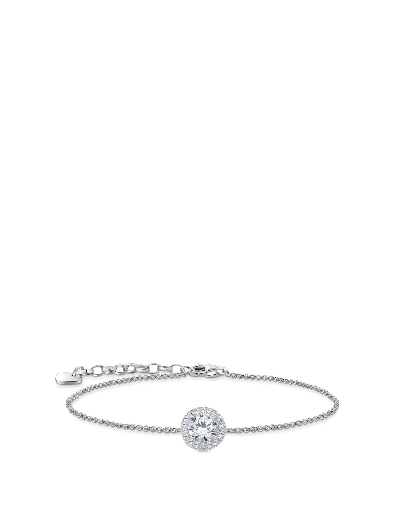 undefined Silver bracelet with halo pendant