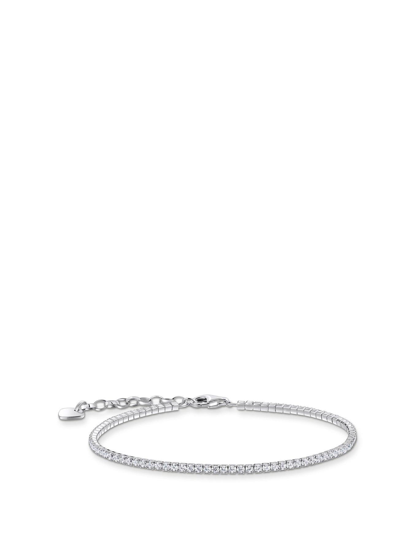 Image 1 of 1 of Thomas Sabo Silver bracelet with small, white zirconia stones