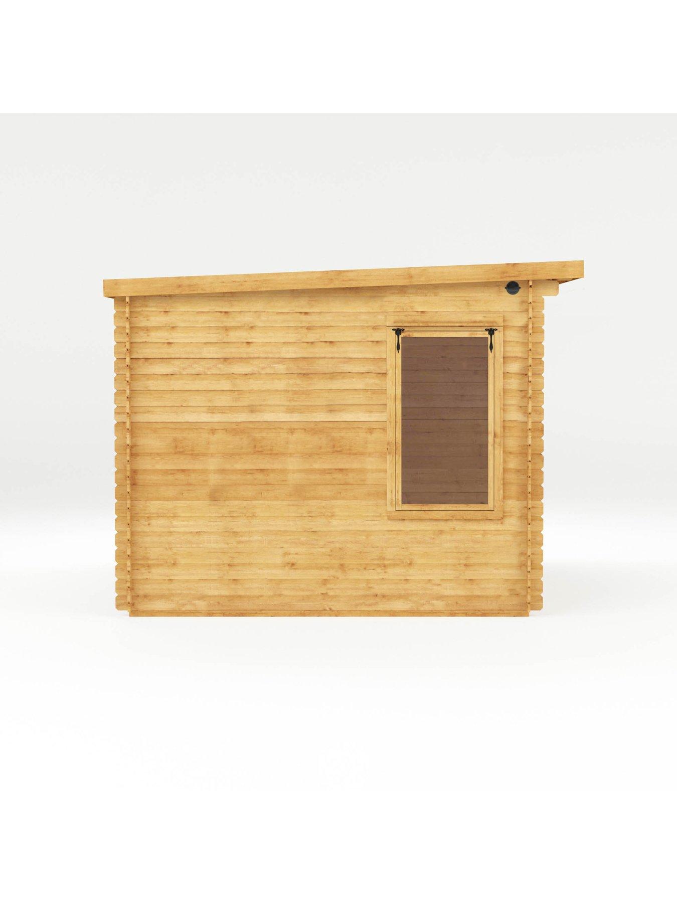 Image 5 of 7 of MERCIA 5.1m x 3m Pent Log Cabin With Side Shed (19mm) - PEFC Certified