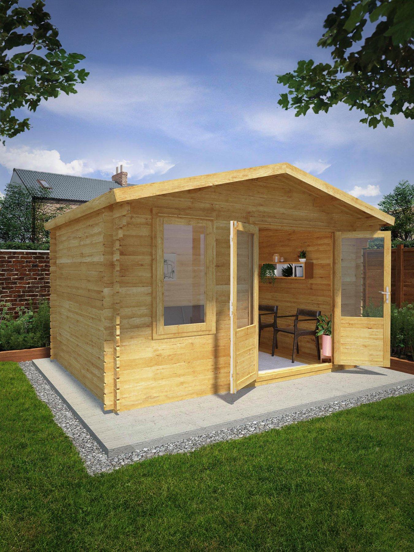 Image 1 of 7 of MERCIA 4m x 3m Retreat Log Cabin (28mm) - PEFC Certified