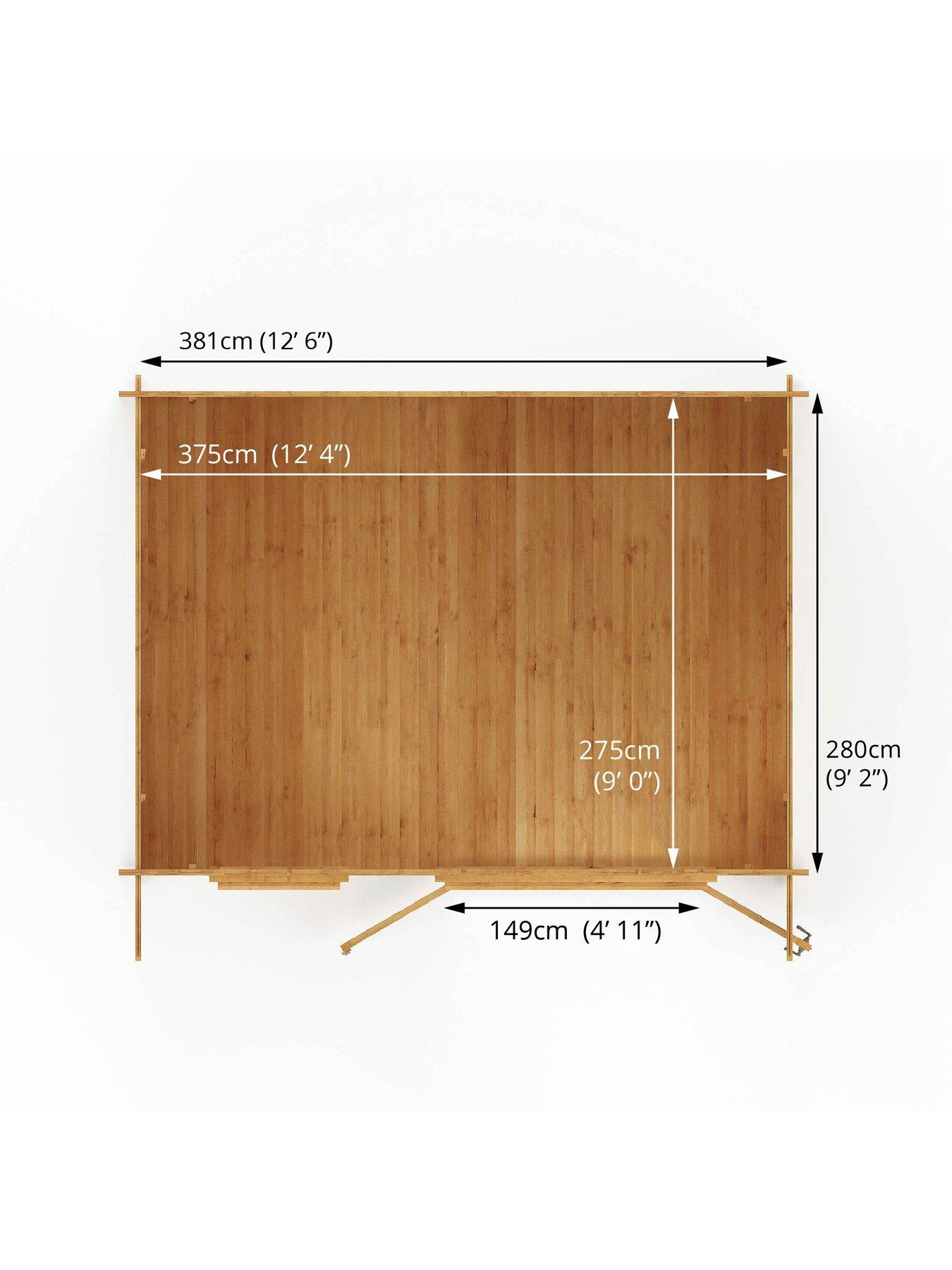 Image 6 of 7 of MERCIA 4m x 3m Retreat Log Cabin (28mm) - PEFC Certified
