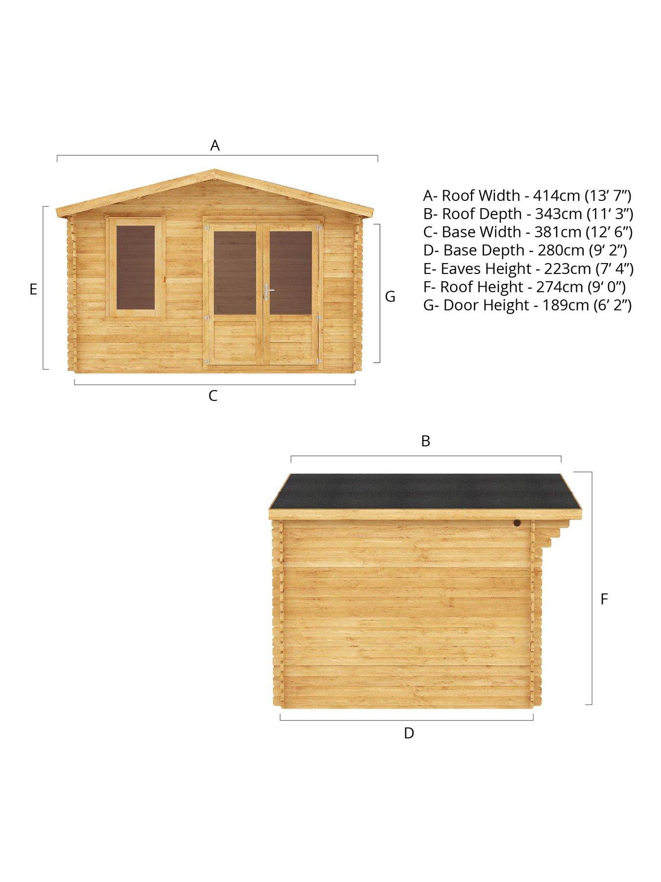 Image 7 of 7 of MERCIA 4m x 3m Retreat Log Cabin (28mm) - PEFC Certified