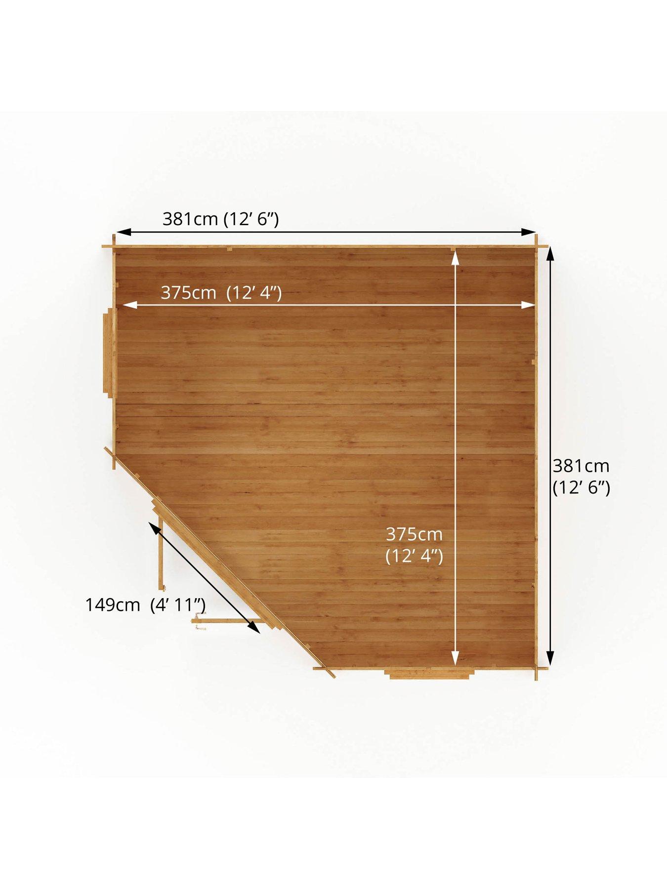 Image 6 of 7 of MERCIA 4m x 4m Corner Cabin (28mm) - PEFC Certified
