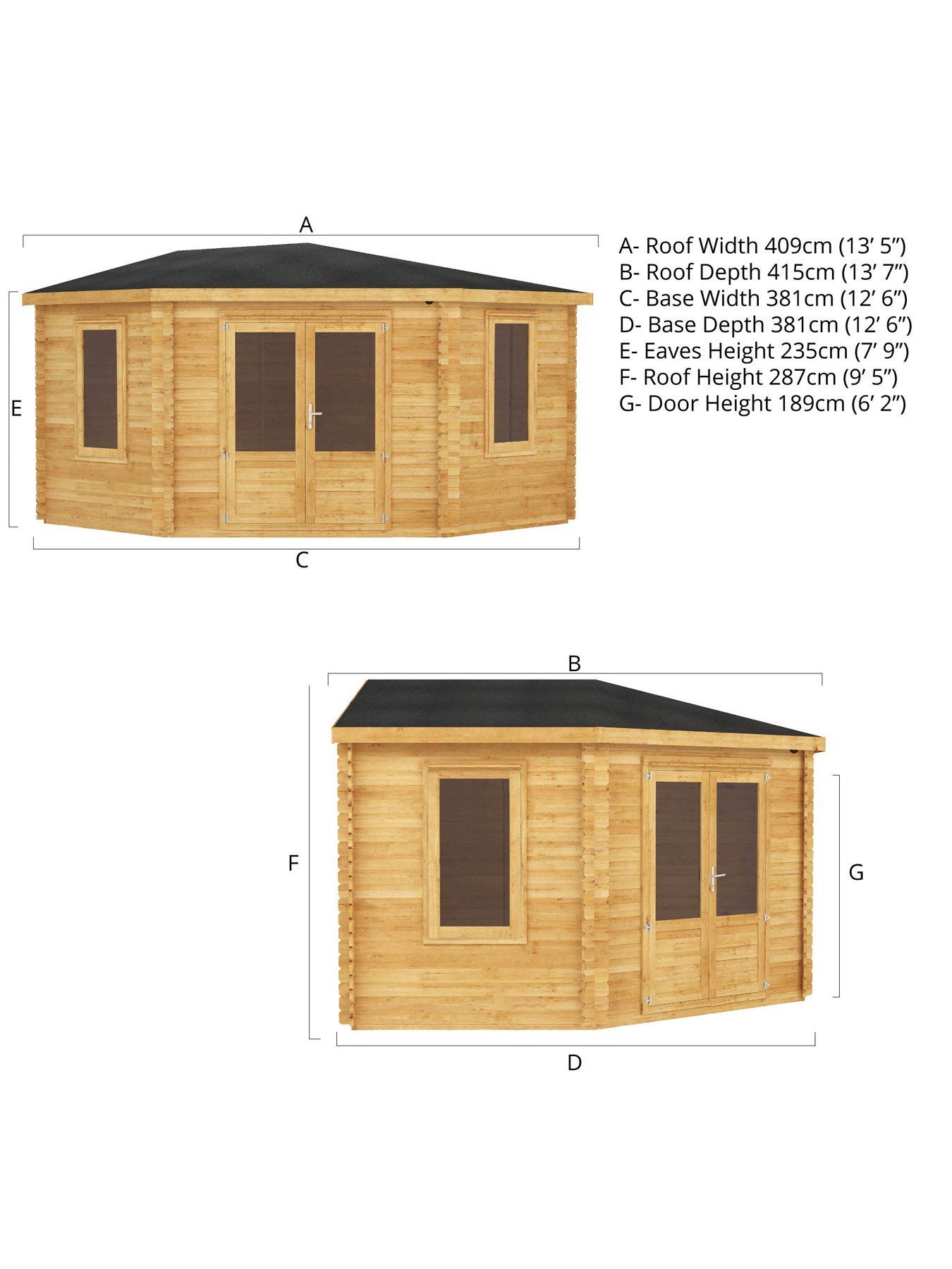 Image 7 of 7 of MERCIA 4m x 4m Corner Cabin (28mm) - PEFC Certified