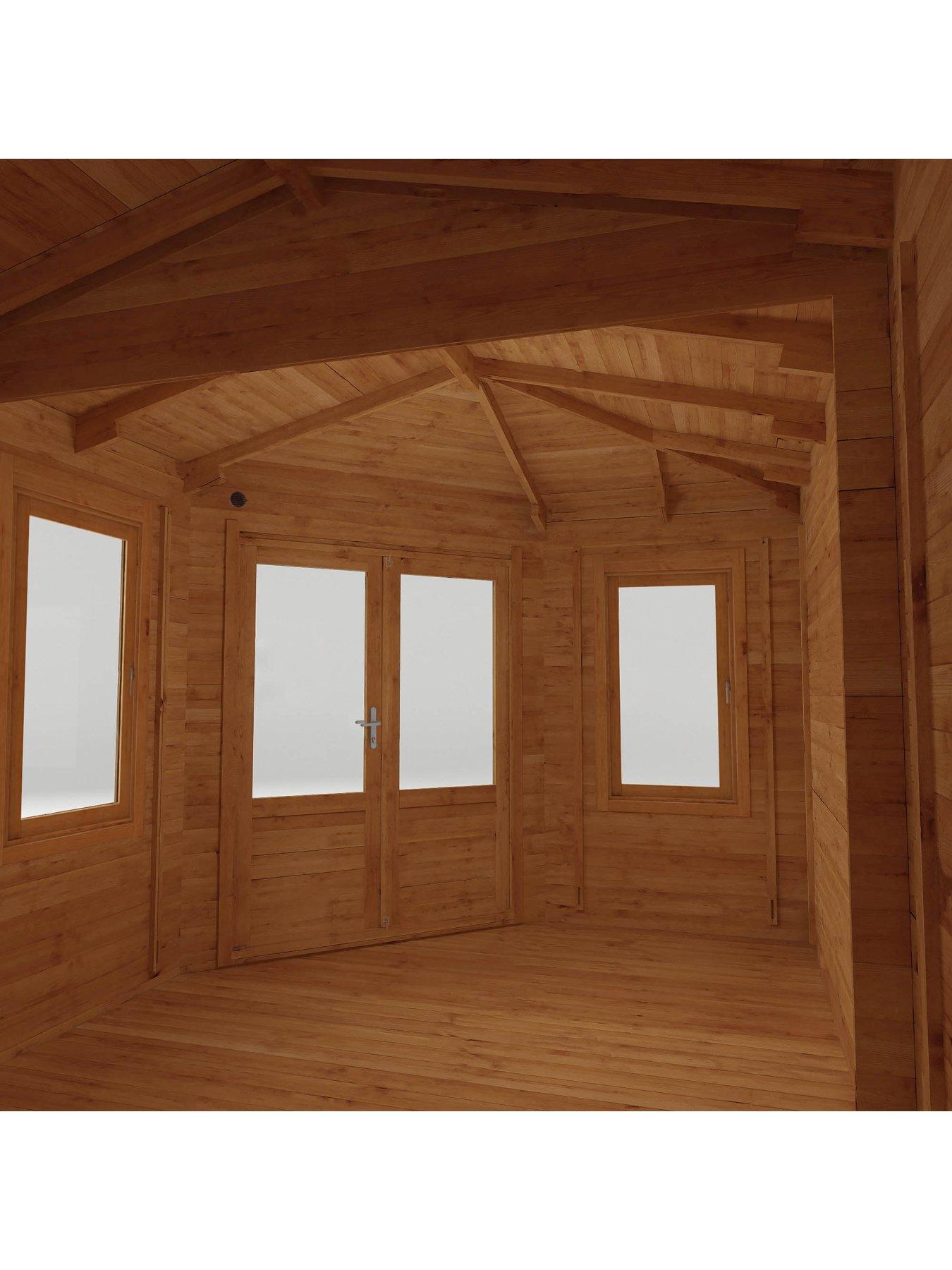 Image 5 of 7 of MERCIA 5m x 3m Corner Lodge Grande Log Cabin (28mm) - PEFC Certfied