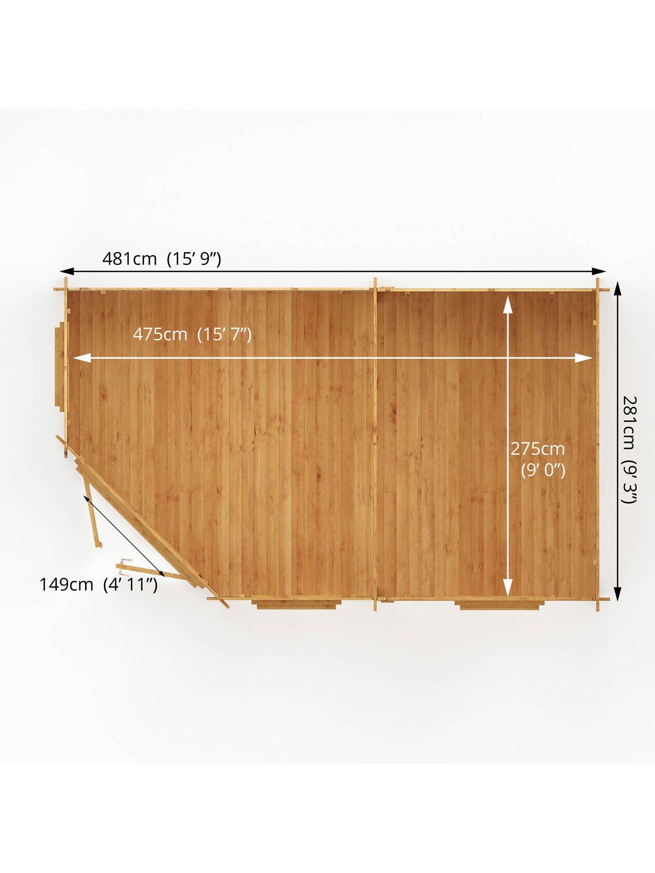 Image 6 of 7 of MERCIA 5m x 3m Corner Lodge Grande Log Cabin (28mm) - PEFC Certfied