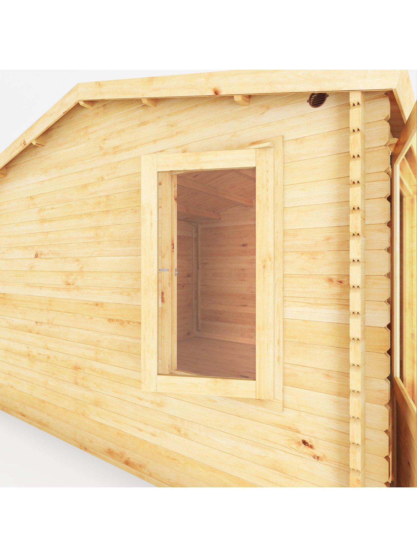 Image 4 of 7 of MERCIA 4m x 4m Home Office Elite Log Cabin (28mm)